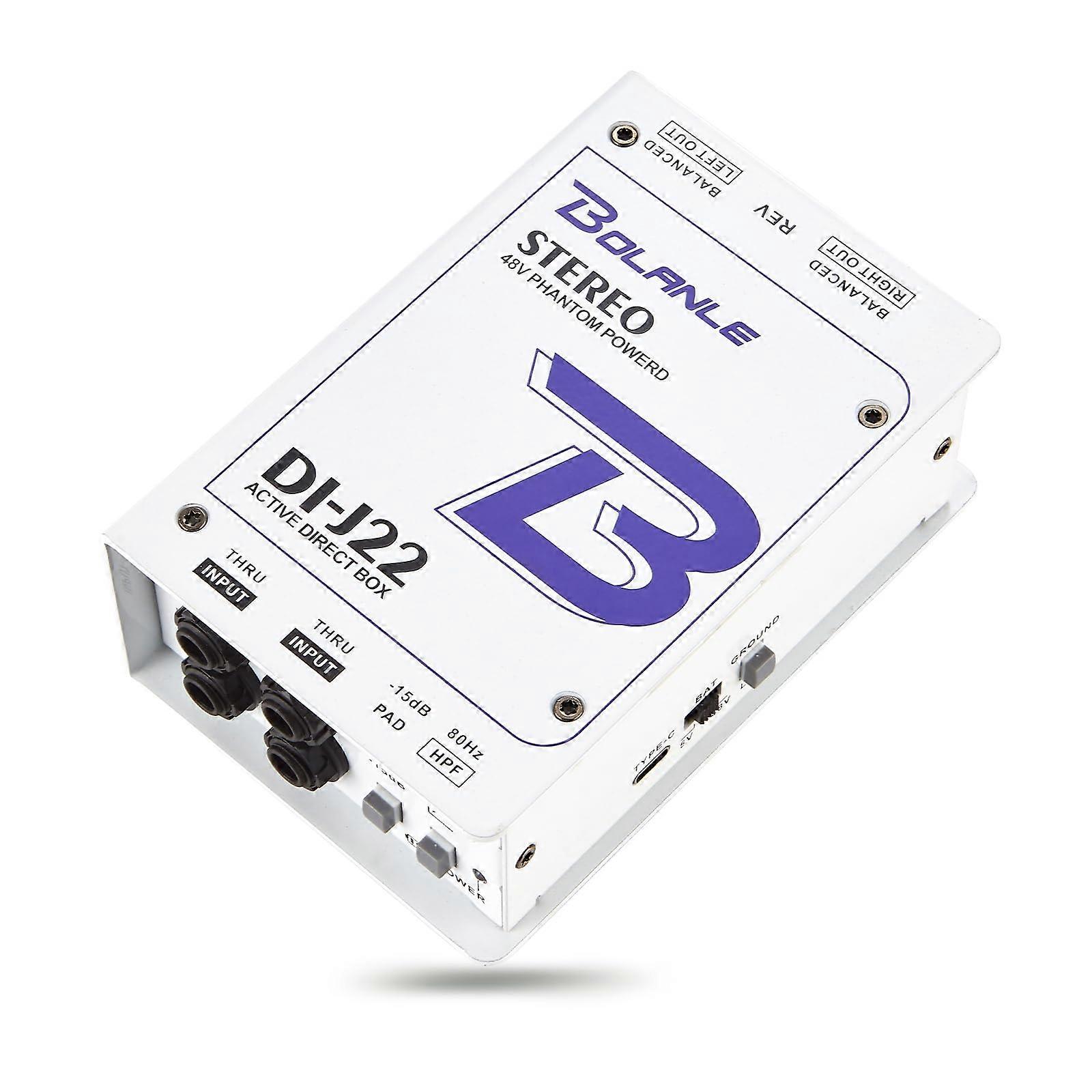 J22 Professional Stereo DI Box/Splitter XLR 1/4 inch, Dual Channel Direct Box for Sound System, Subwoofer, Karaoke Speaker, Guitar, Keyboard, Bass