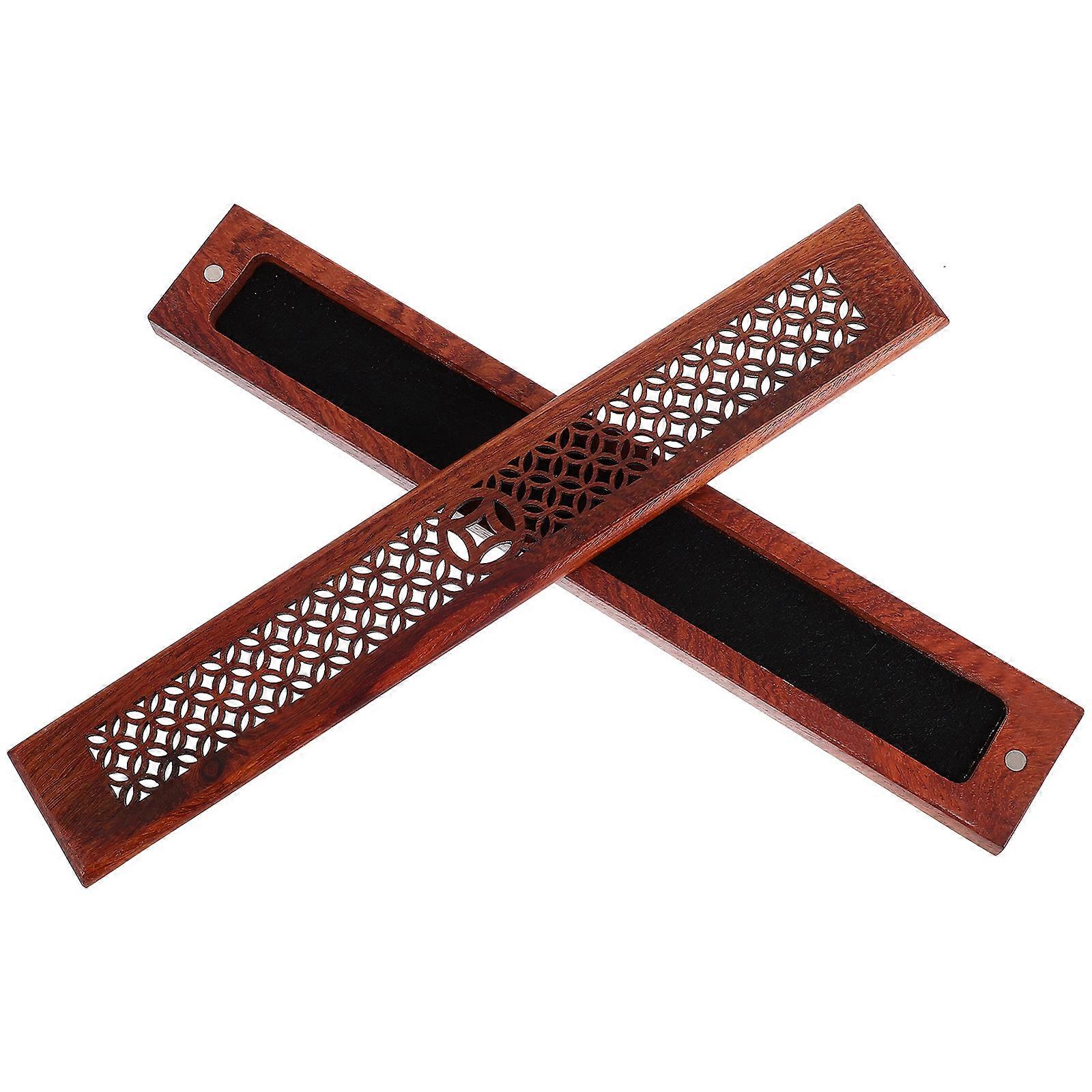Incense Holder in Retro Design, Sacred Wood Burning Container for Offices