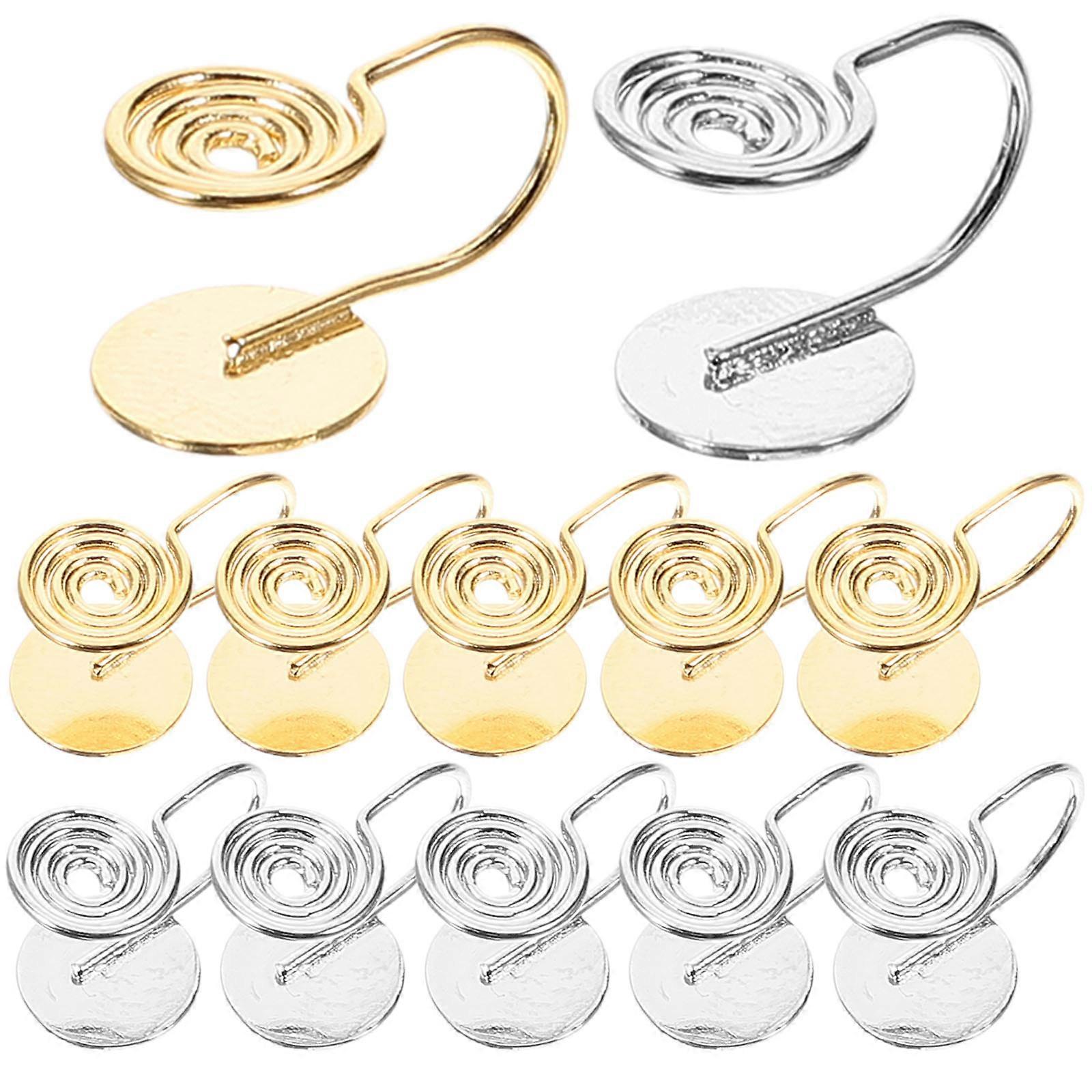 12pcs U Shaped Clip On Earrings for Women, Flat Back Ear Clips with Steel and Pads, DIY Accessories