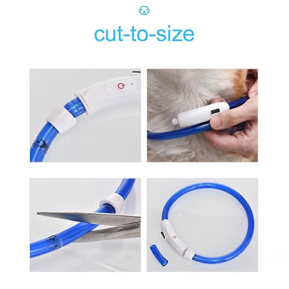 LED犬の首輪USB充電式35cmPVC安全ライトフラッシュ