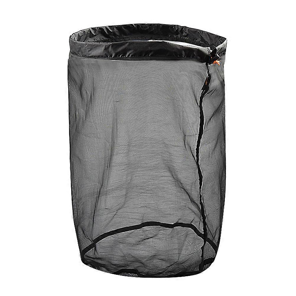 Mesh Drawstring Storage Bag Compressed Bag XXL Black For Camping 1Pack