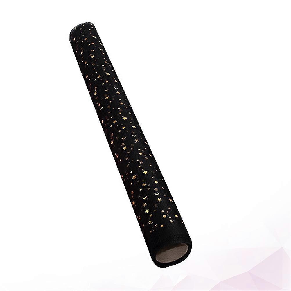 Nonwoven Fabric Gauze Lace Packaging Mesh Floral Wrapping Mesh Bouquets Black 50cm x 5 Yards for Wedding Day 1Pack