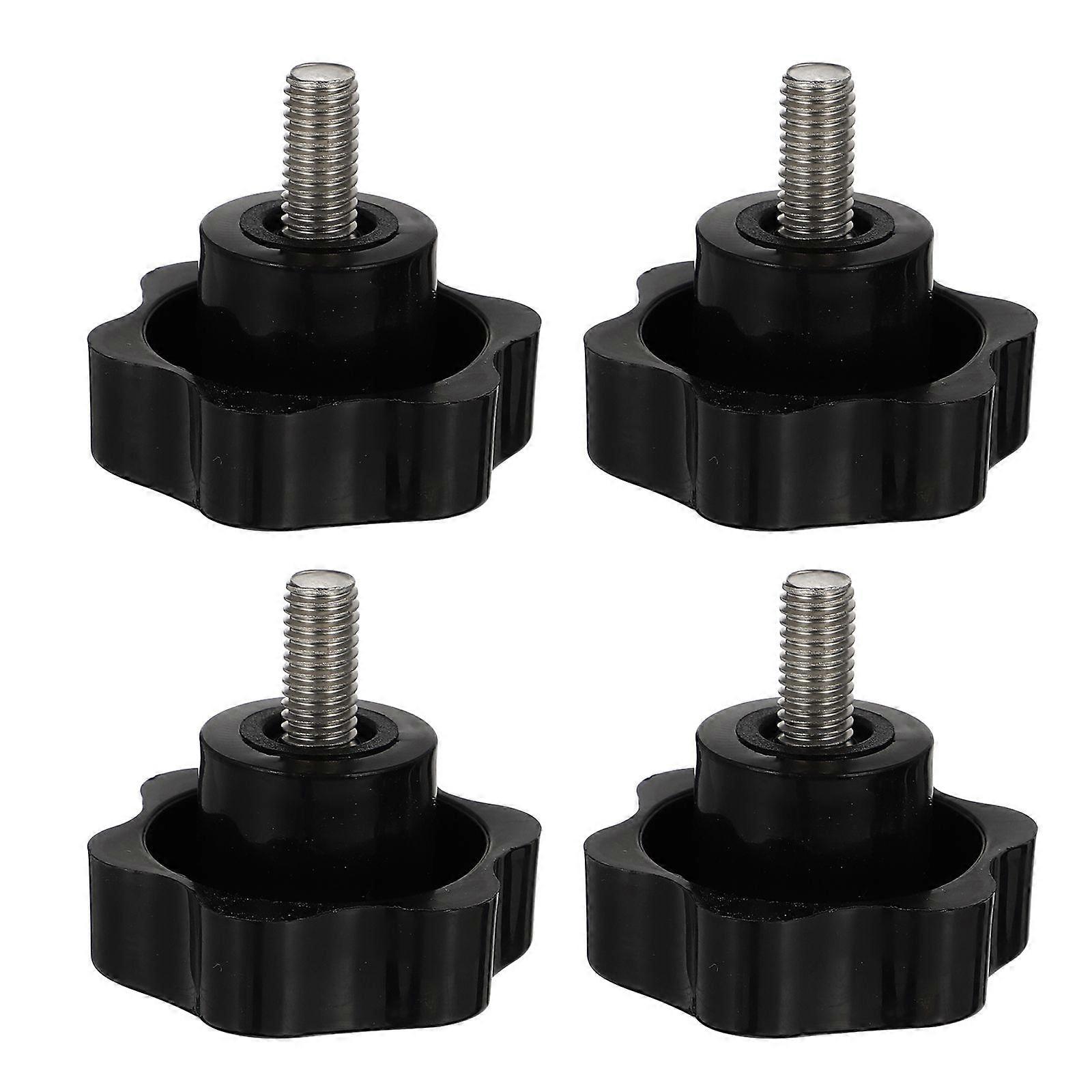 4pcs Plastic Threaded Clamping Knob Handle Clamping Hand Star Knobs Thread Replacement M8 x 16