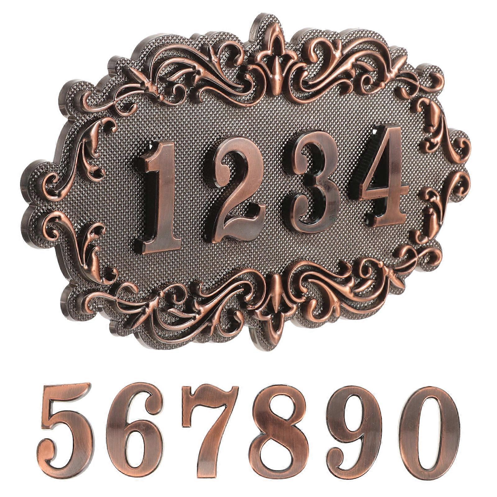 Front Door Plaques 1 Set Address Sign Vintage Mailbox Number House Number Plaque Plate Exterior Decoration ABS 17.8x11cm Personalization