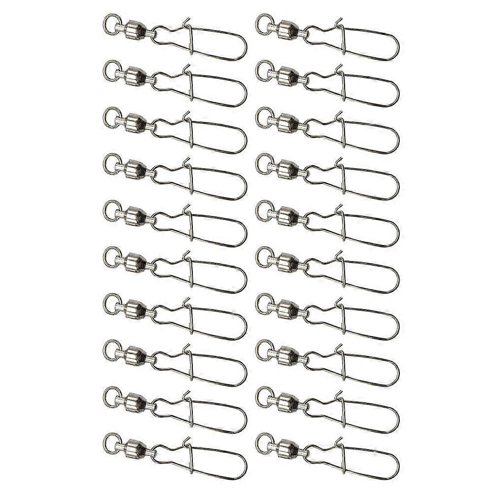 Rolling Swivel Snap Durable Fishing Hook Connector Simple and Convenient Design 1.6X0.2X0.1in 20Set