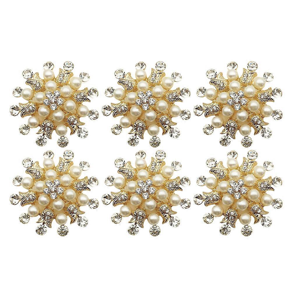 シックなファッションナプキンバックルクリスマスの雰囲気装飾的な使用金属ゴールデン5.5x5.5cm 6個