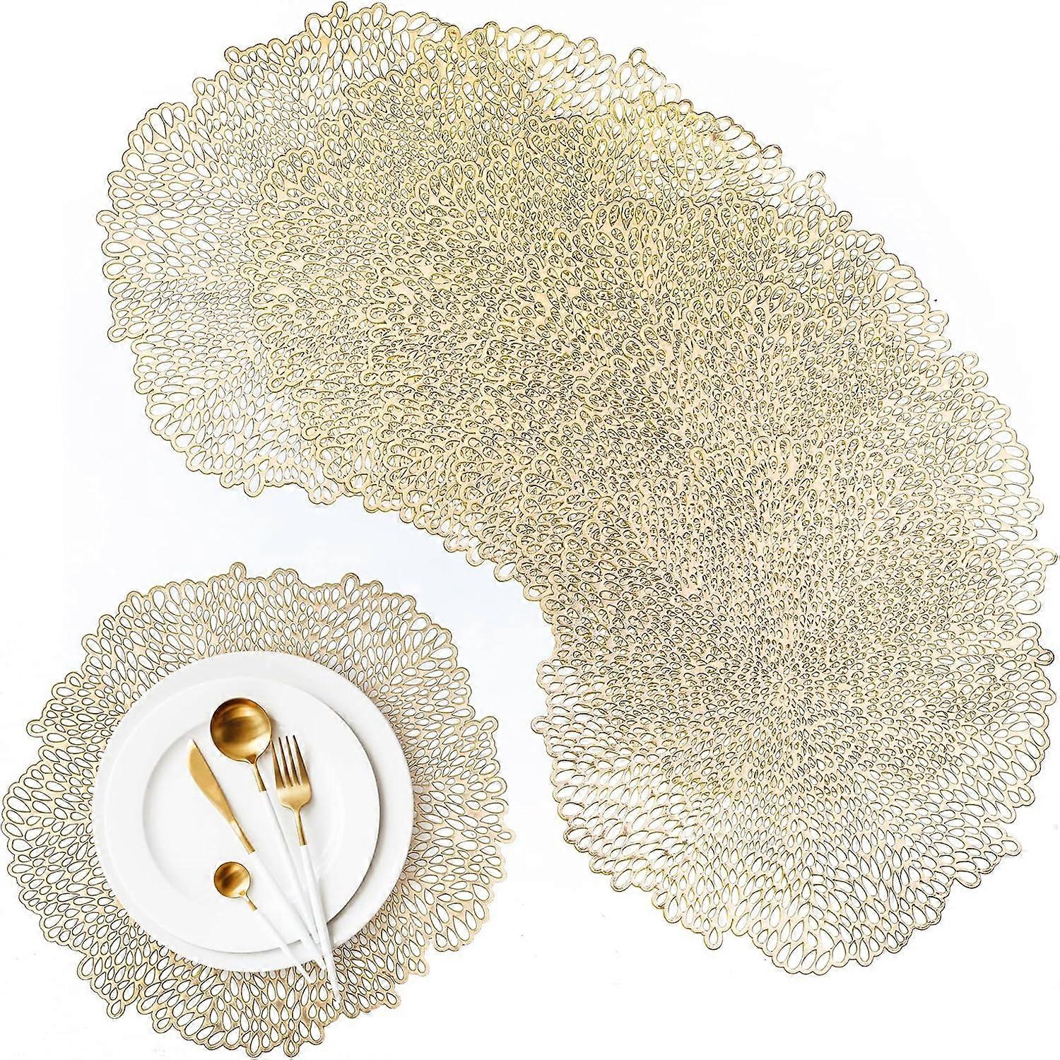 6-Piece Placemat, Round Washable PVC Placemat