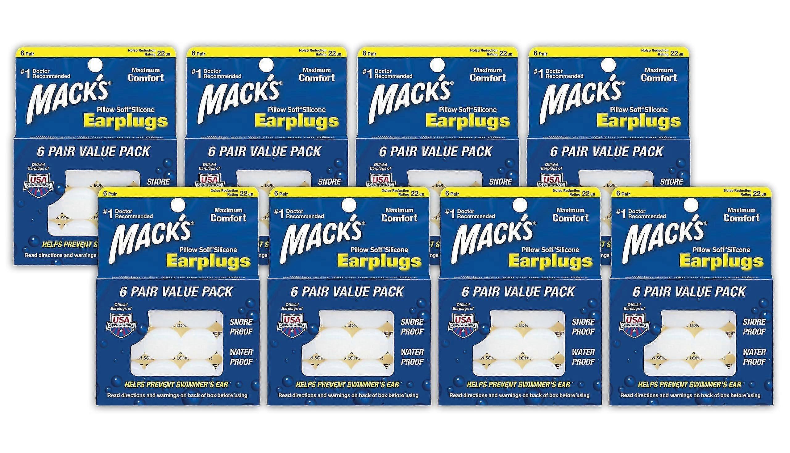 6 Pair Pillow Soft Silicone Earplugs for Sleeping and Snoring Relief Pack of 8
