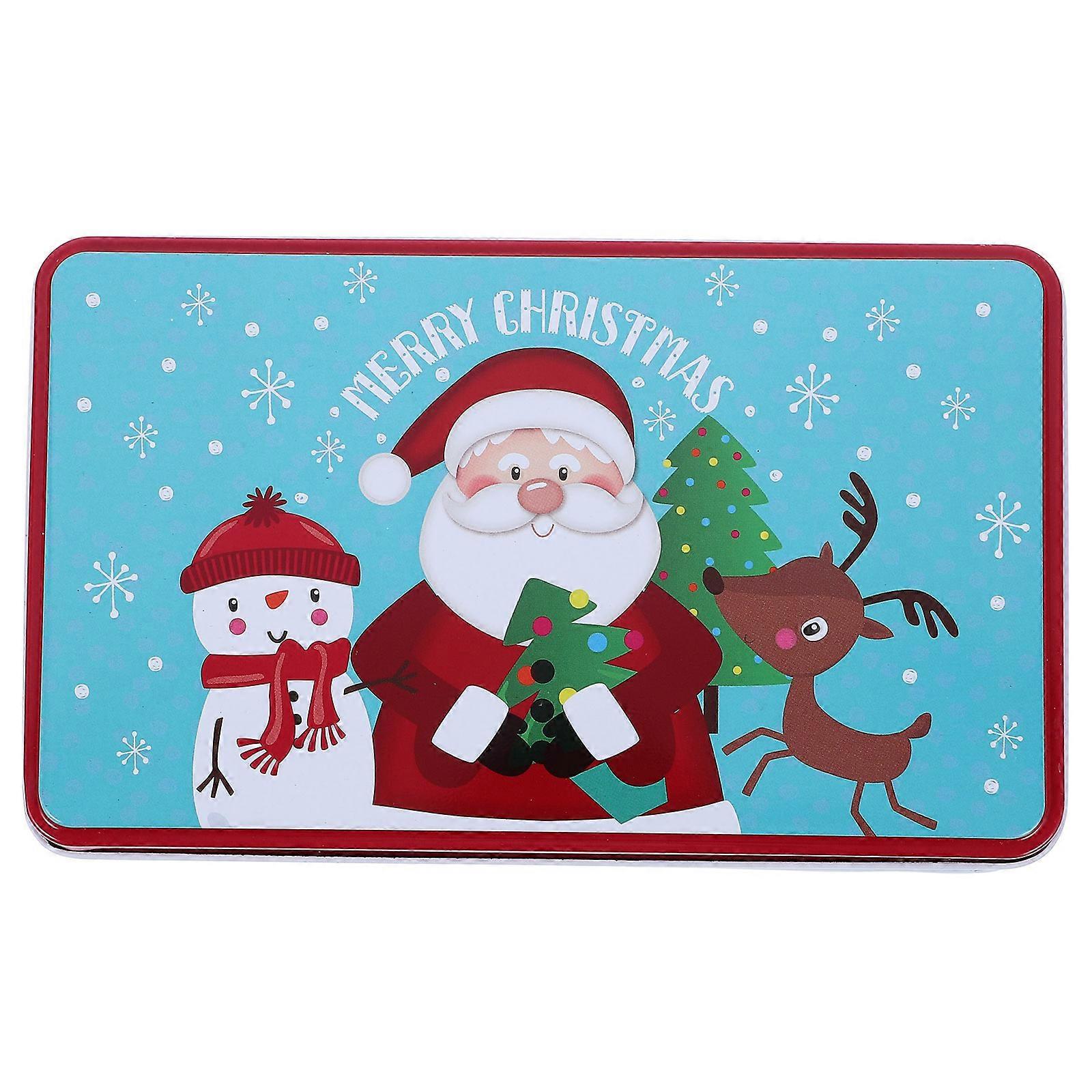 Christmas Candy Packaging Box Rectangular Tinplate Storage Container Assorted Color 19.00X11.50X5.50CM present Wrapping 1Pcs