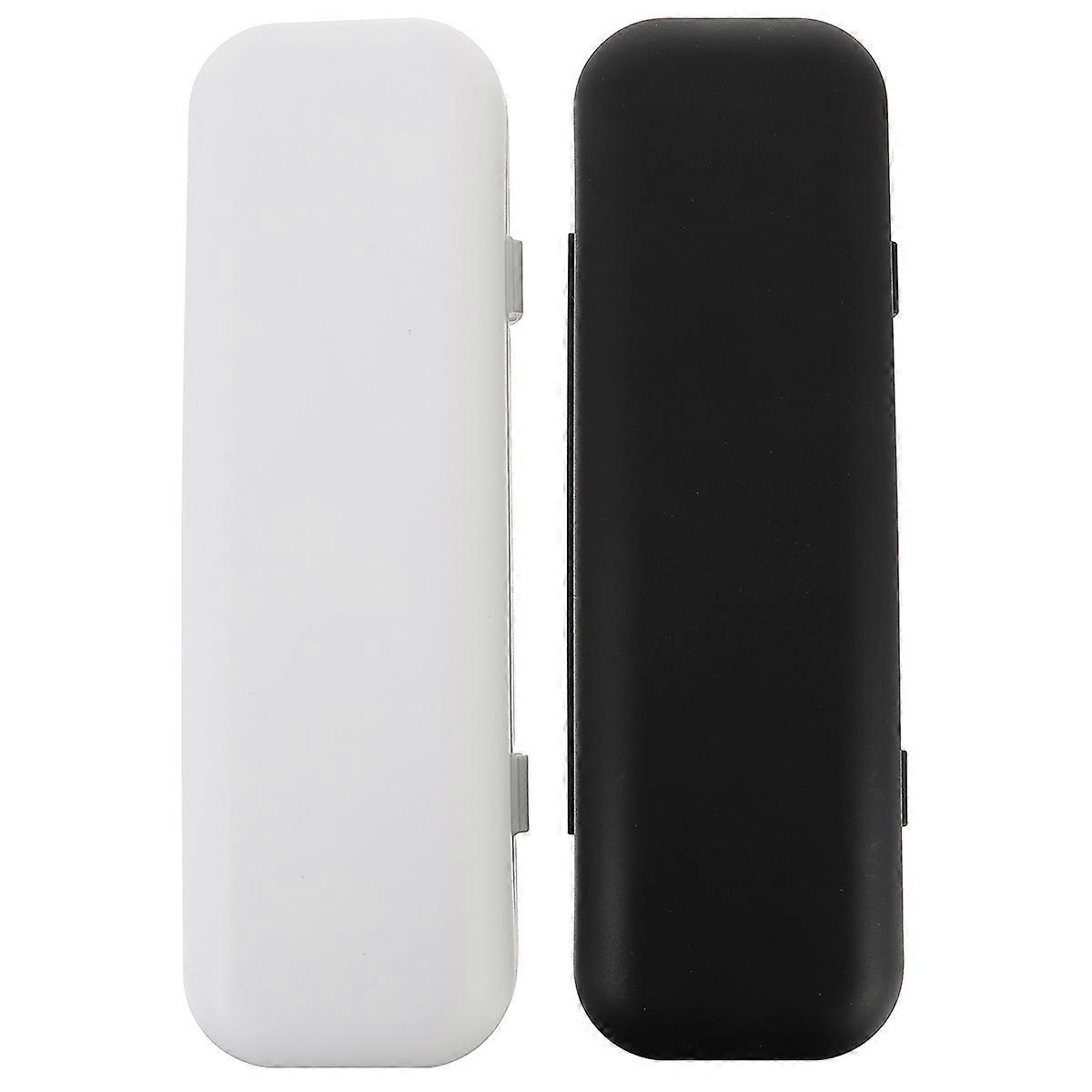 Toothbrush Holder Electric Toothbrush Case Rectangular White For Outdoor Travel Simple Design 2Pcs