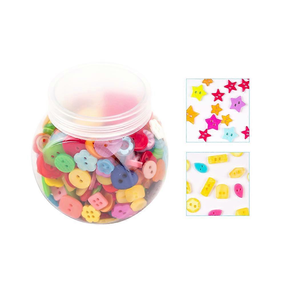 Resin Buttons Assorted Shapes And Colors Crafting Supplies For Project Waterproof 400Pcs