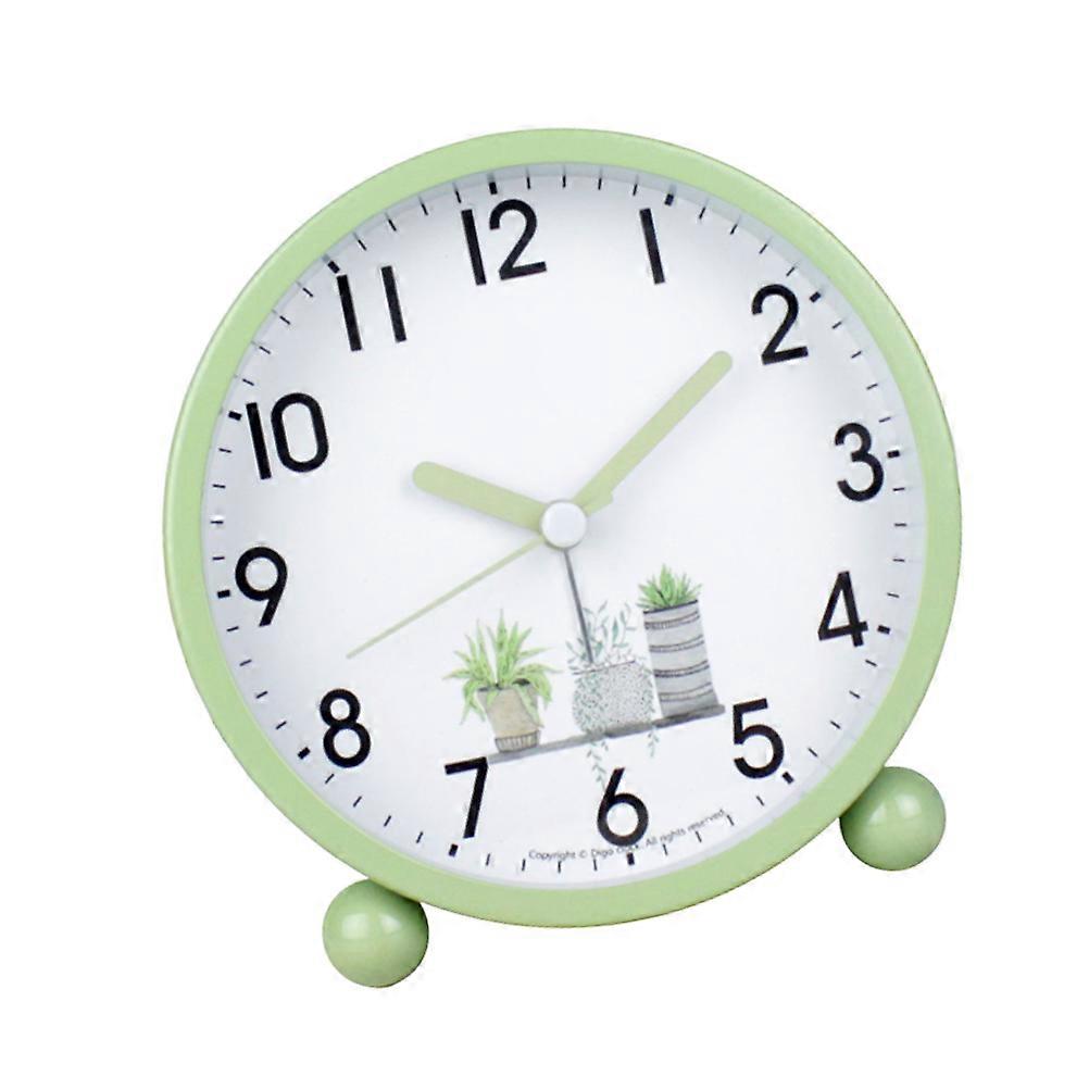Simple Digital Clock Alarm Clock Green 11x10.8x5.5 Cm Metal Glass Timer 1Pack