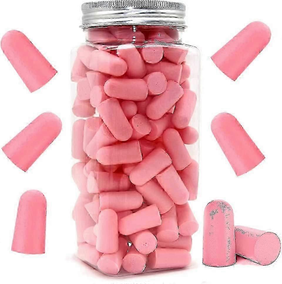 Comfortable Reusable Soft Foam Earplugs, 38dB, Highest SNR, 60 Pairs (Pink)