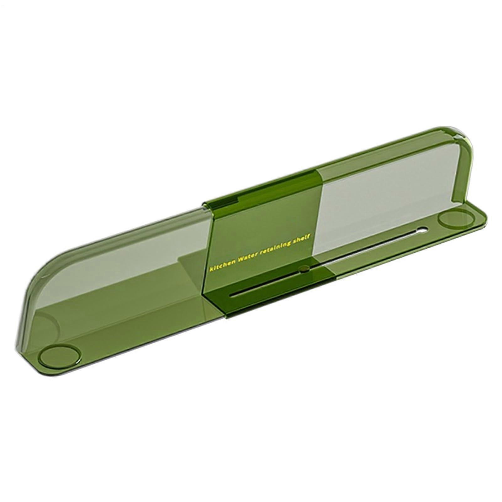 Bad Splash Guard - Waterproof Strip Sink Splatter Shield | Retractable Basin Splash Barrier for Kitchen Sinks and Washbasins Green