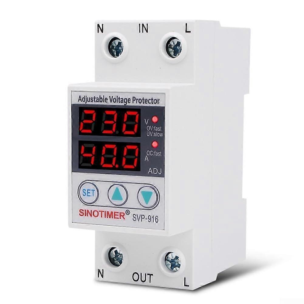 SVP916 Adjustable Voltage Surge Protection Limit Current Protection 40A 63A 80A Adjustable Surge and Under Voltage Limit Protection (40A) 90A