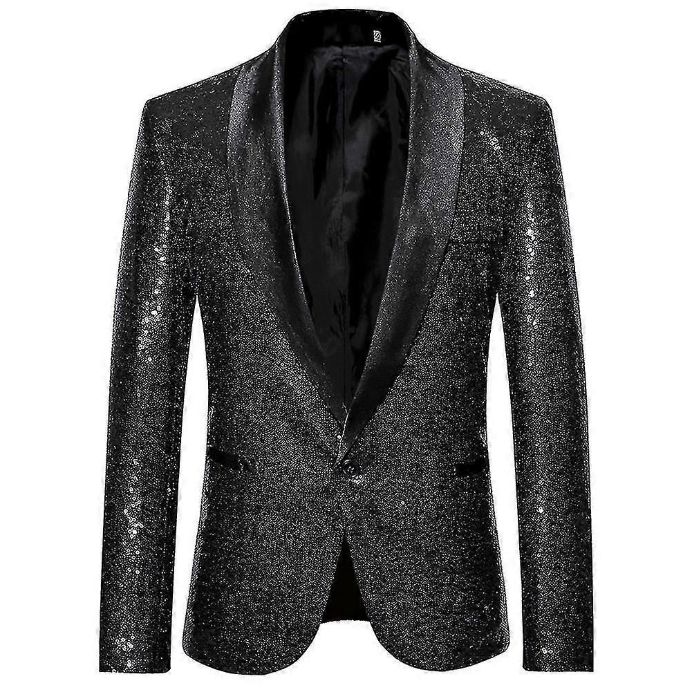 Moda Męska Sequin Casual Blazer Wedding Celebration Suit Jacket