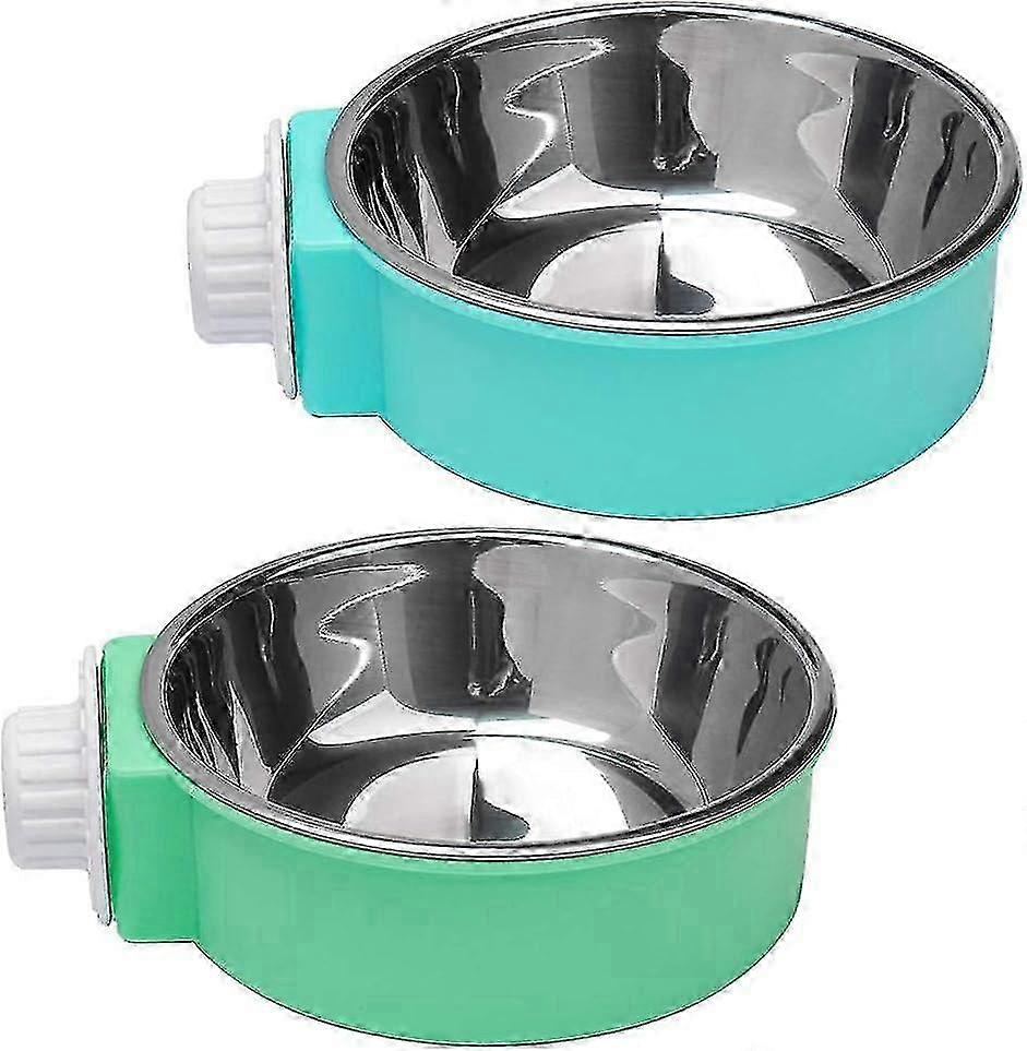 2 Pack Removable Pet Cage Bowls, 2 In 1 Design