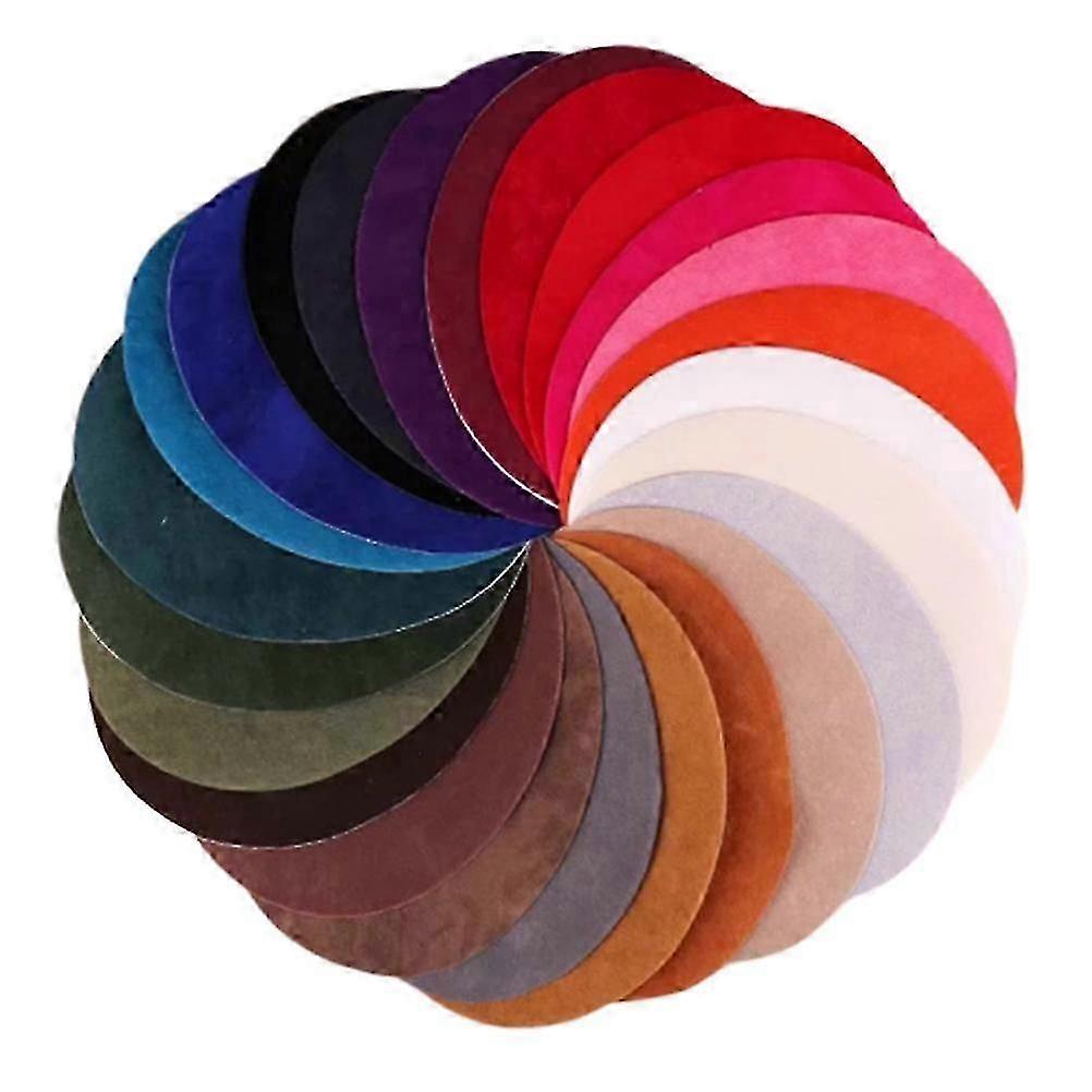 25 Pcs Suede Fabric Oval Patches Kit for Sweater Clothes DIY Applique Accessories Patchwork Stickers