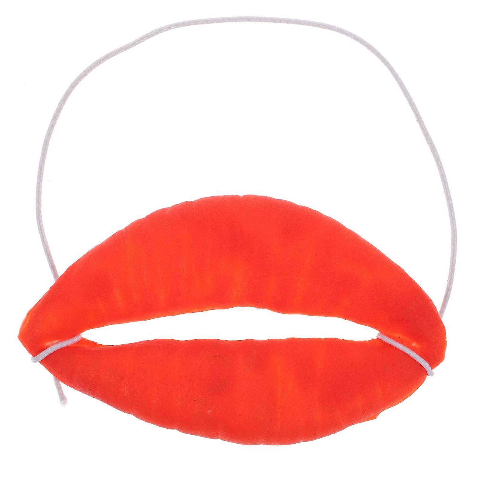 Lips Artificial Carnival Halloween Decor Sausage Mouth Toys Red For Masquerade Party Oval Latex 1Pcs