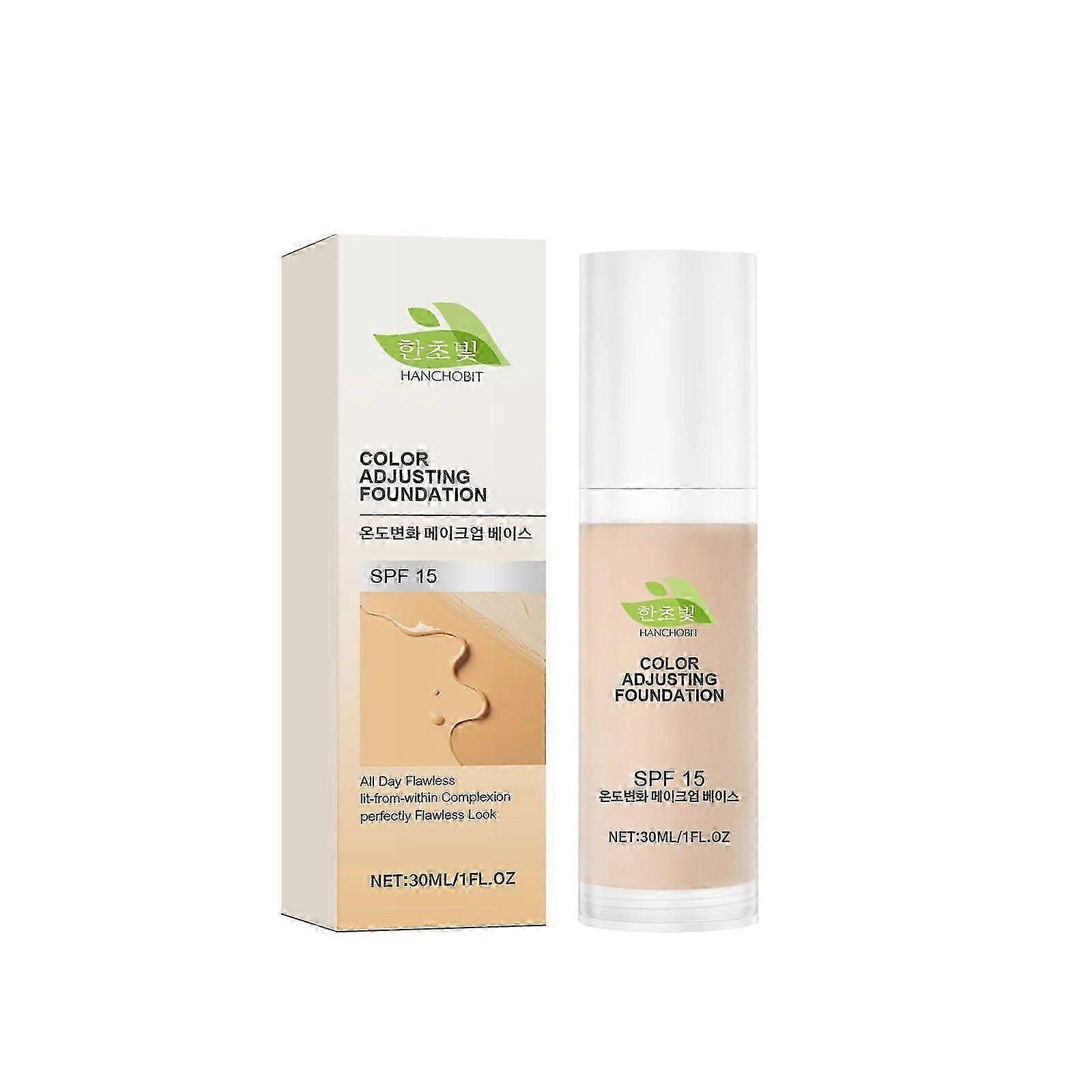 Color Changing Foundation for Color Correction, Even Skin Tone, Full Coverage Foundation for a Natural Facial Look, SPF15 Foundation, Lightweight Wate