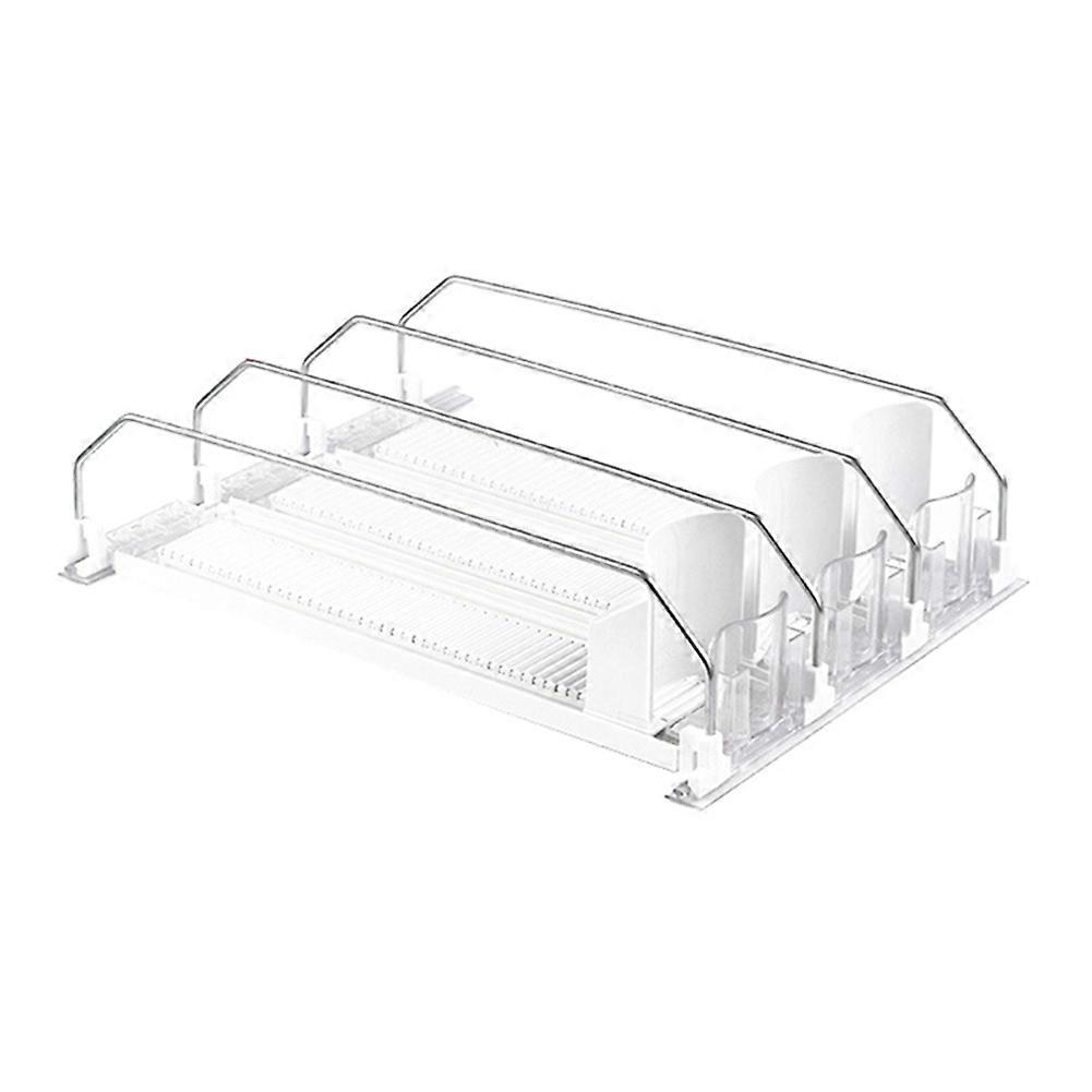 Drink Organizer for Fridge-White Automatic Pusher Glide,Soda Dispenser for Fridge-Holds Up to 15 Cans