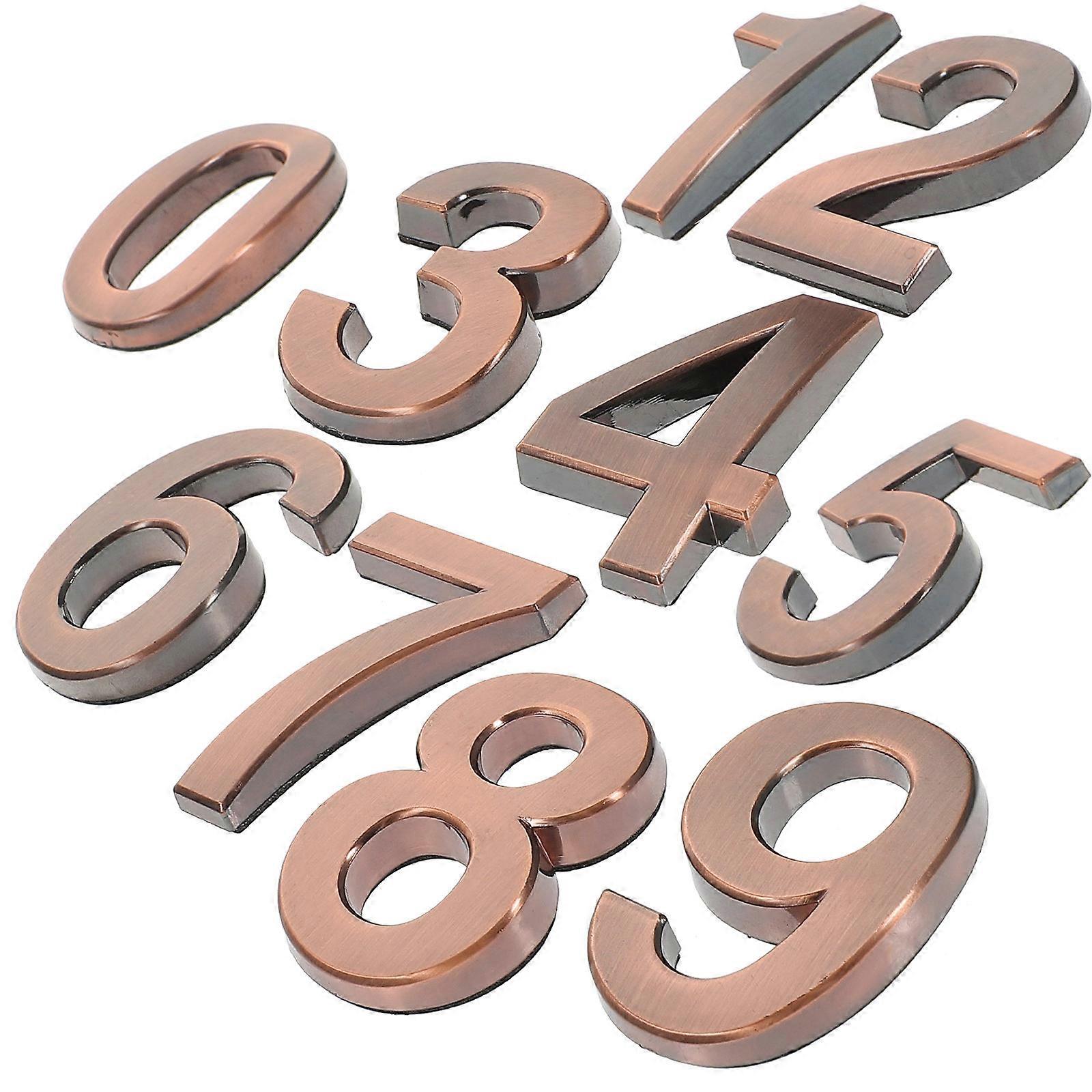 Address Numbers For House Easy To Read Square Simple Design Indoor And Outdoor Identification 1.97X1.26X0.24in Abs 10Pcs