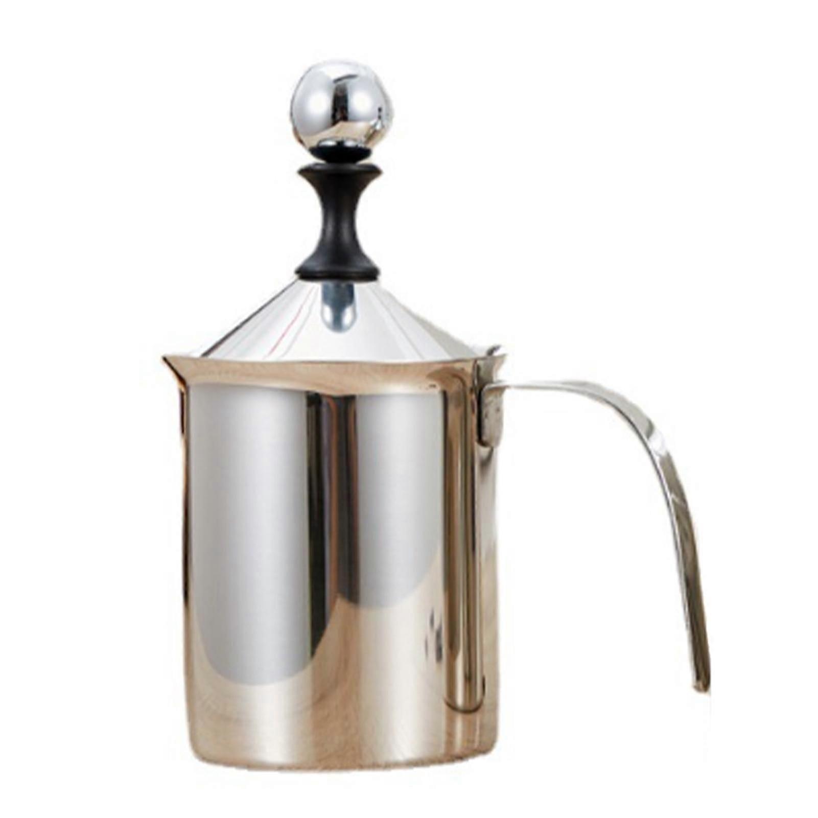 Manual Milk Frother Fine Foaming Ergonomic Handle Stainless Steel Coffee Milk Frother for Home Use-Yvan