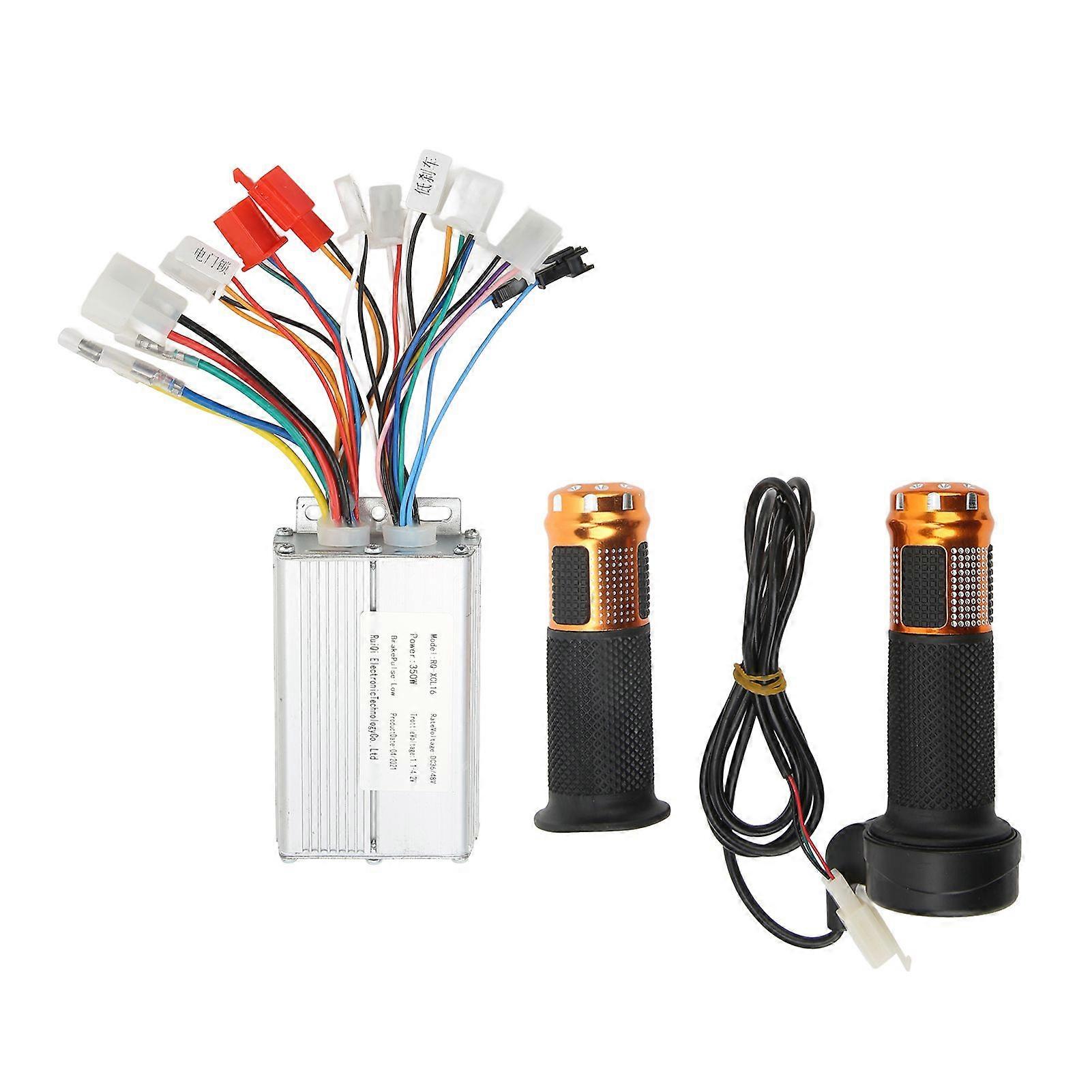 وحدة تحكم 36 فولت 48 فولت 350 واط مع قبضة خنق بدون فرش تحكم في المحرك للدراجة الكهربائية للدراجات النارية YMQX)