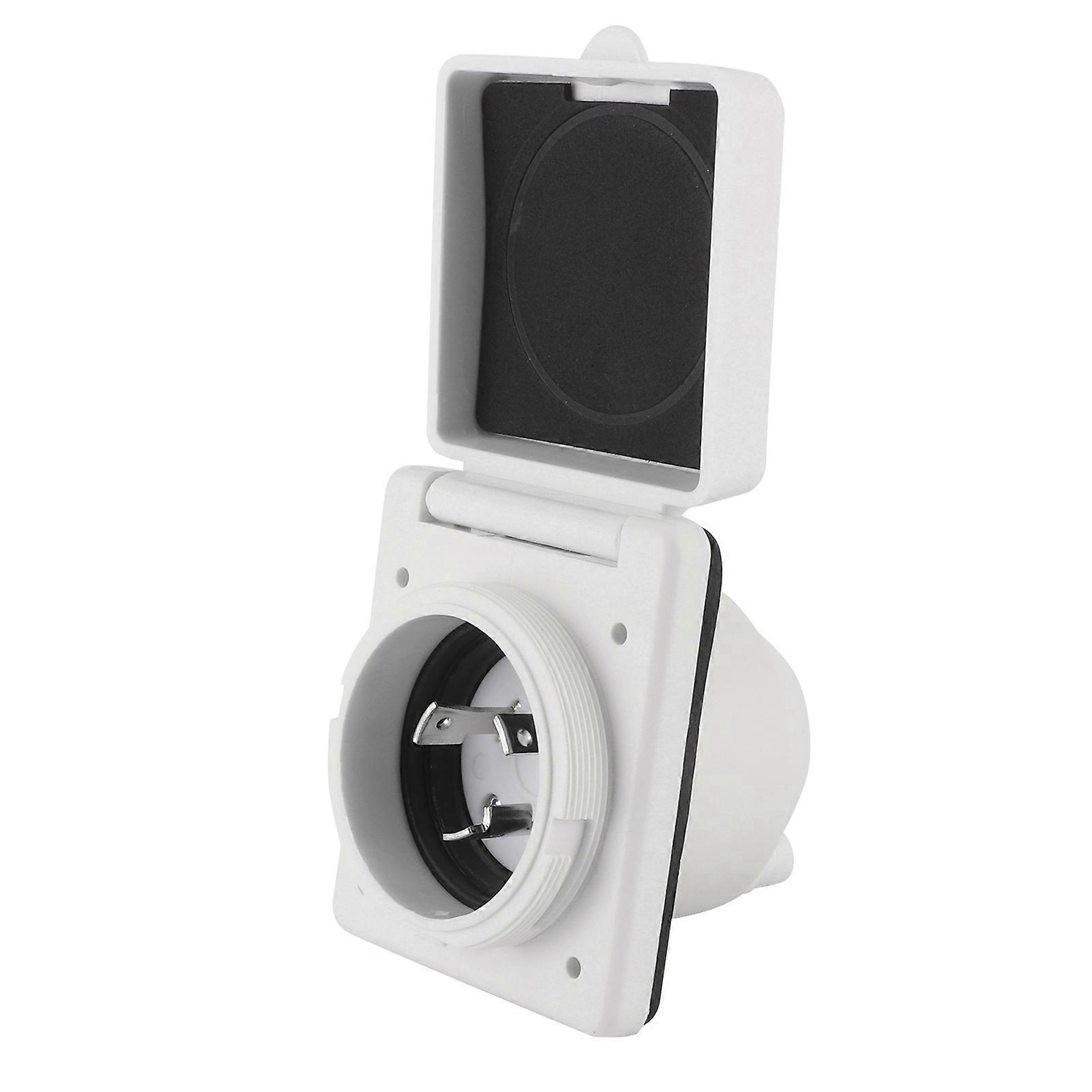 30AMP RV Power Inlet Outlet UV Resistant Sturdy Construction with Waterproof Cover