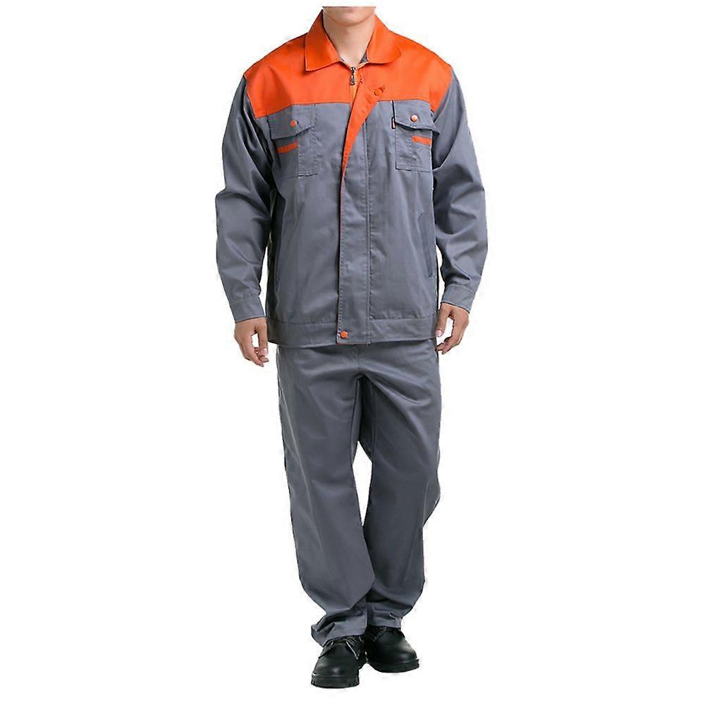 Grey with Orange Shoulder Working Protective Gear Uniform Welder Jacket