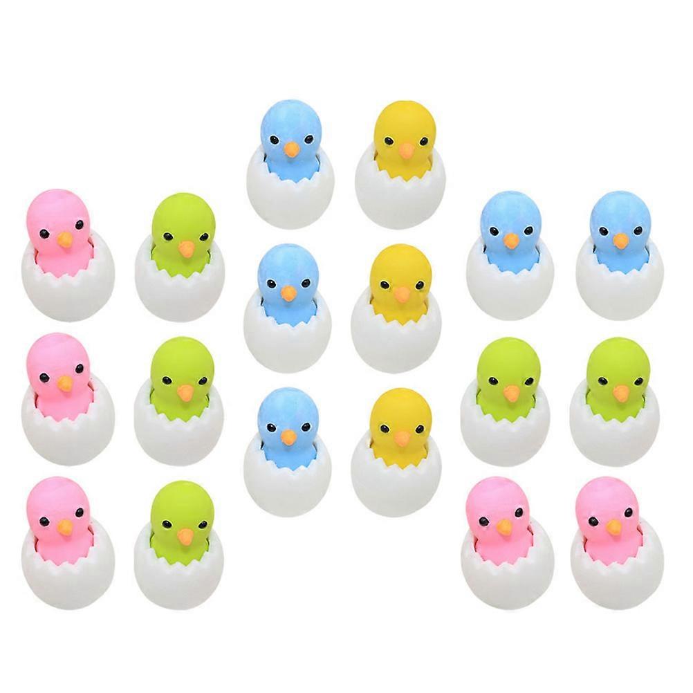 Mini Erasers Bulk for Children Animal Theme Parties Plastic Chicken Shape Practical Functionality 18Pcs