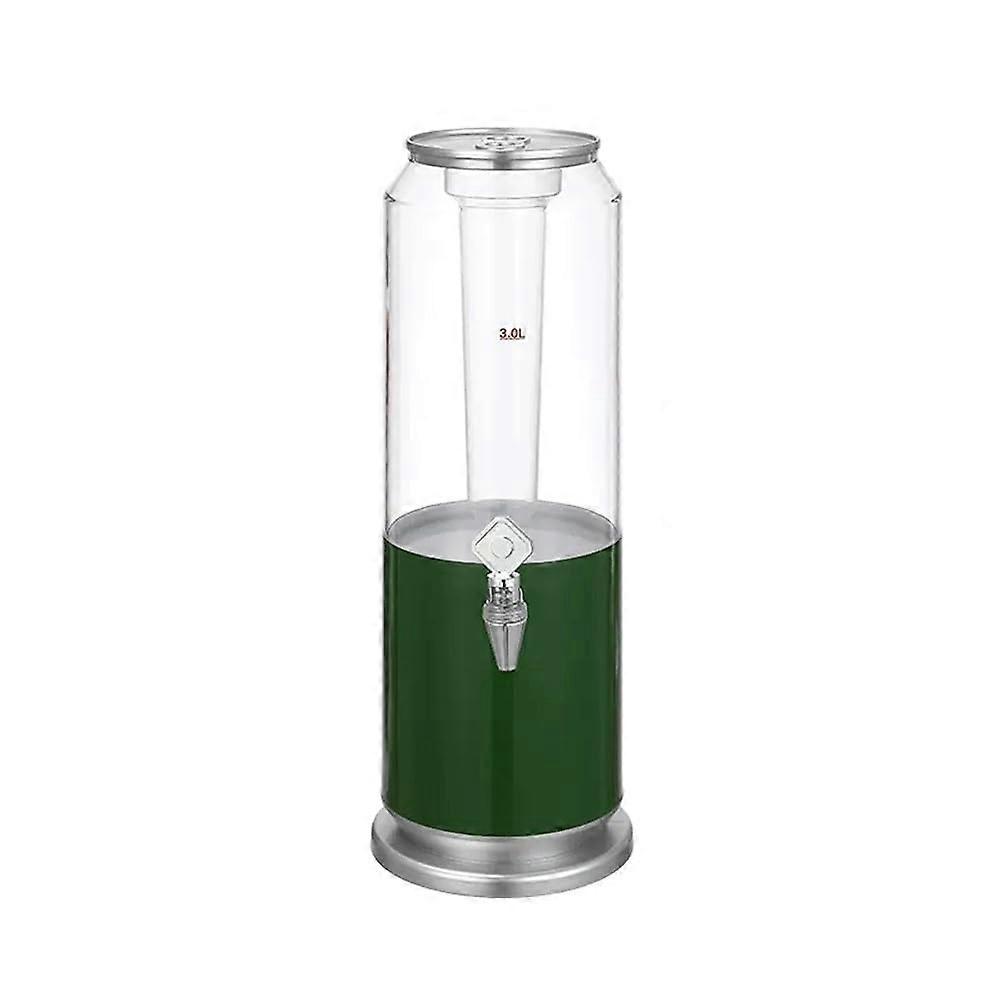 Table Beer Dispenser with Large Capacity, Ice Tube, and LED Light for Home, Bar, Party, Beverage Service, Green 1