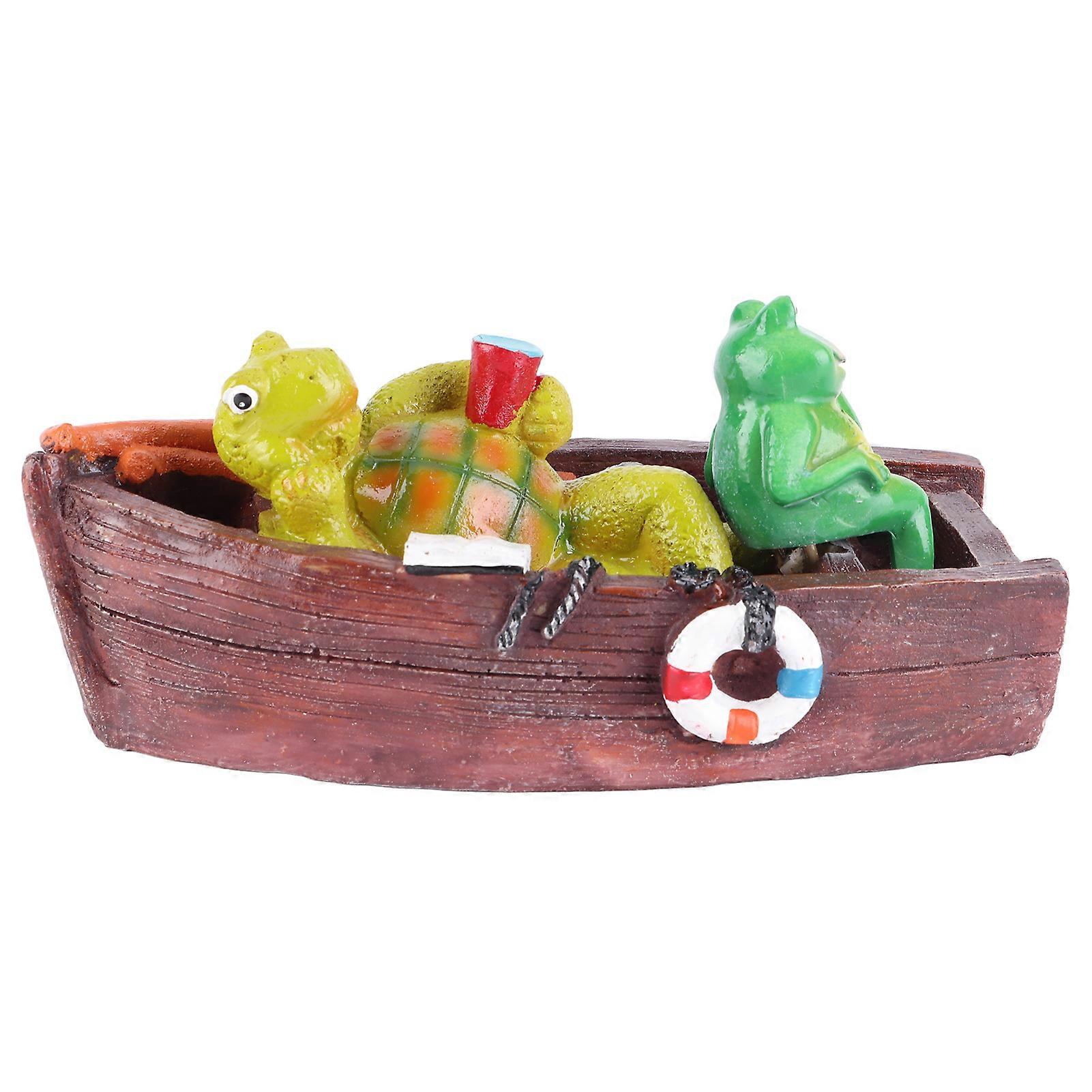 Cute Resin Garden Pond Floating Tortoise and Frog Decoration Fish Tank Ornament Craft