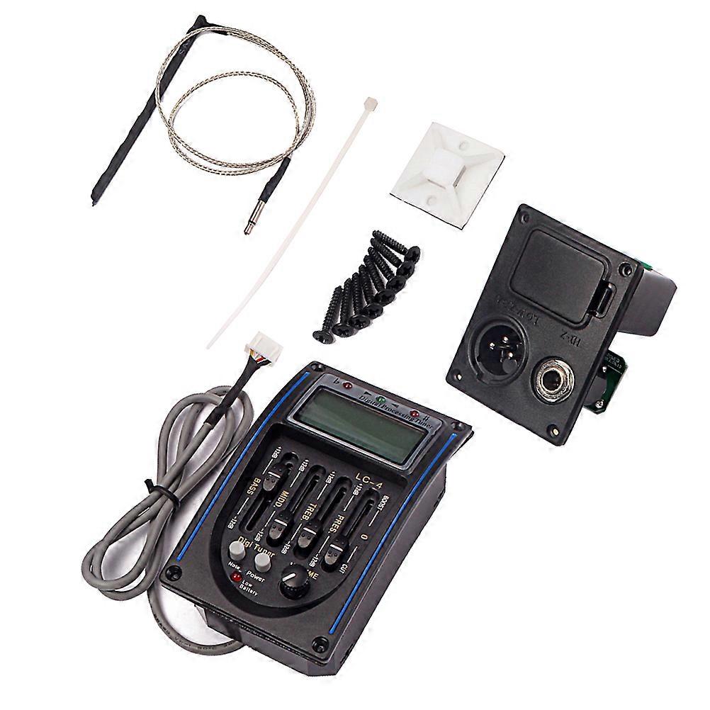 Guitar Preamp with EQ Equalizer, Piezo Pickup, Digital Tuner & Volume Control – Essential Accessory for Accurate Tuning and