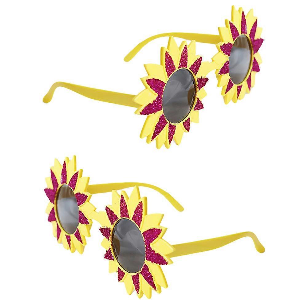 Stylish Sunflower Eyewear for Parties Lightweight ABS Material 2 Pcs Assorted Color Fits Kids