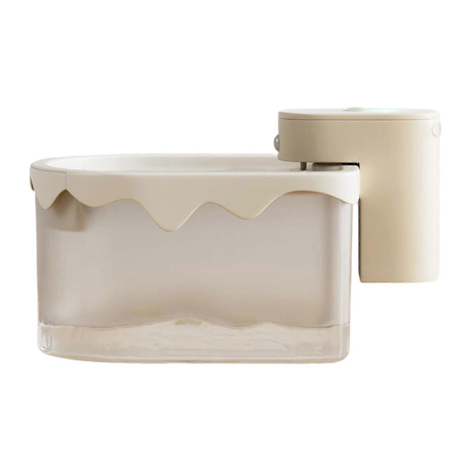 Multilayered, quiet, compact, automatic water dispenser with cat water, pet drinking bowl for puppies and kittens, white