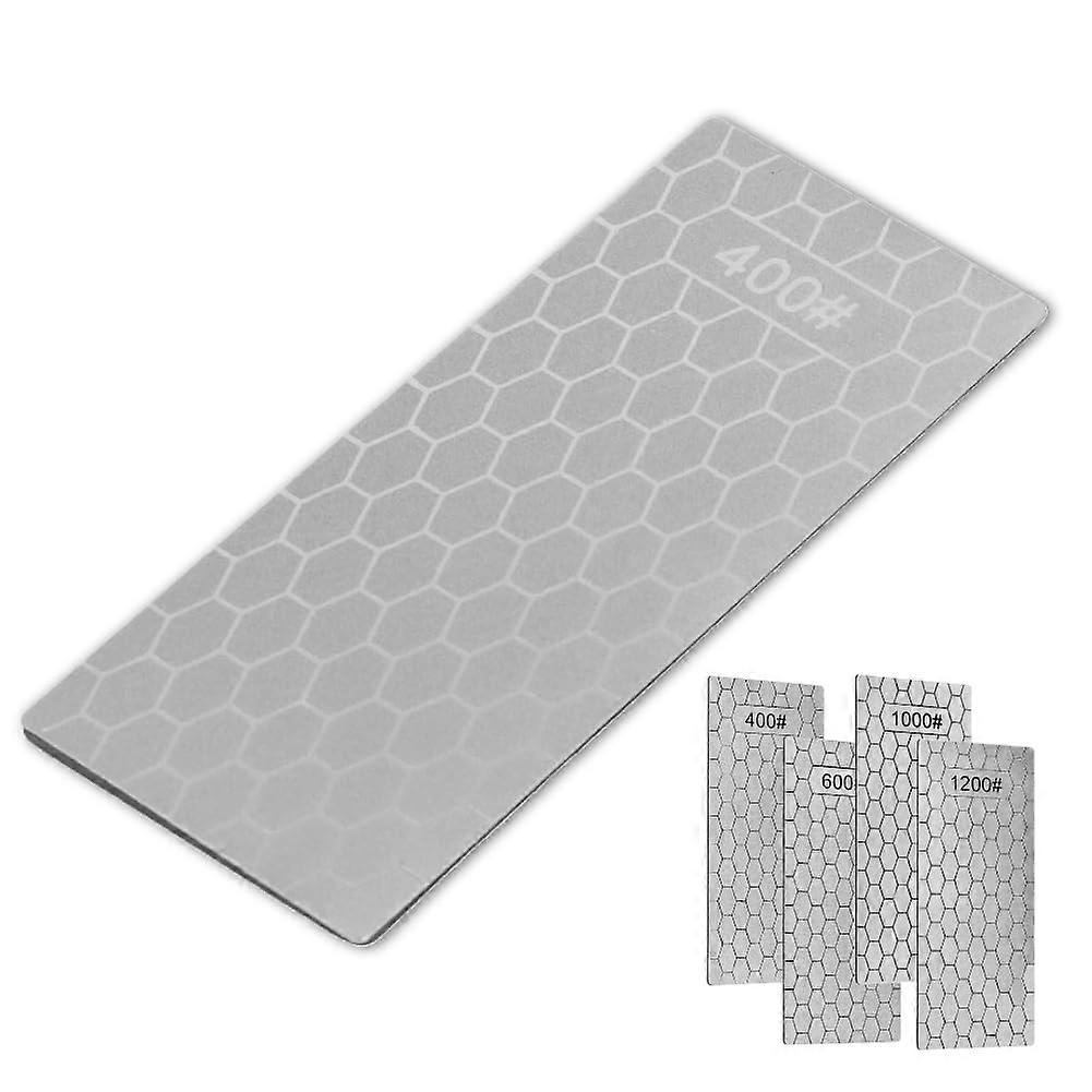 Diamond Sharpening Stone, Rectangular Whetstone with NonSlip Base, Various Thicknesses, 2.5' x 6' (400 Grit)