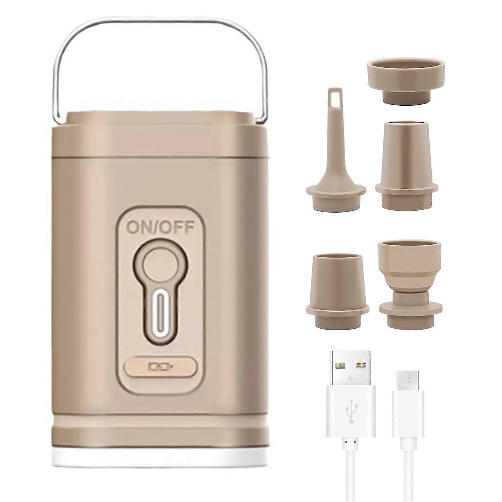 Electric Air Pump Portable Inflator Deflator For Inflatables With Camping Light Pocket Size