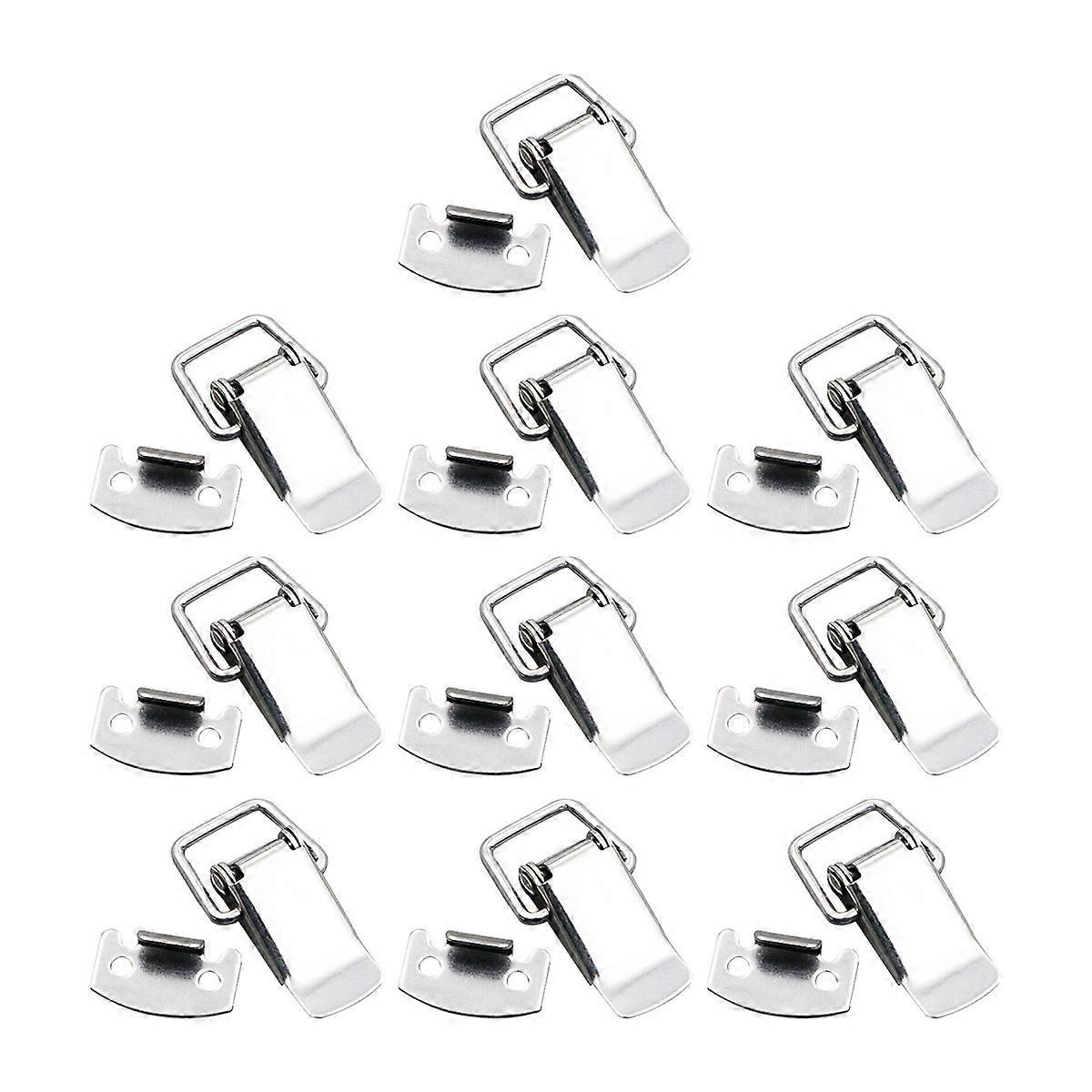 10pcs Cabinet Box Locks Spring Loaded Toggle Hasps for Sliding Doors