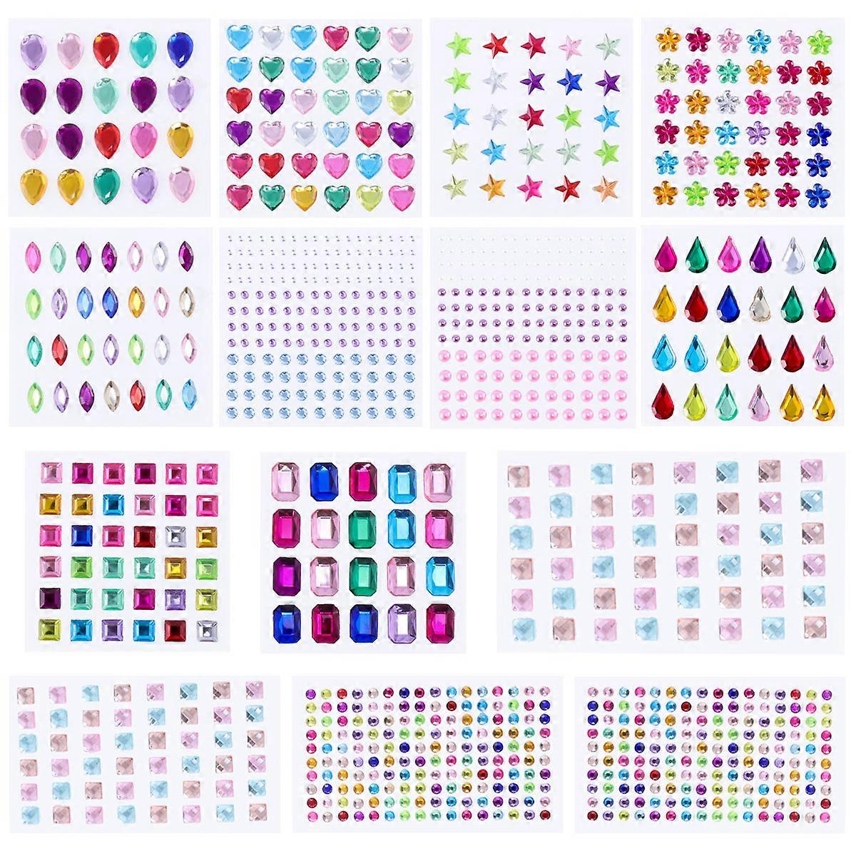 Sticker Sheets Cute Childrens Stickers Self-Adhesive Kids DIY Decoration Assorted Color 14 Sheets