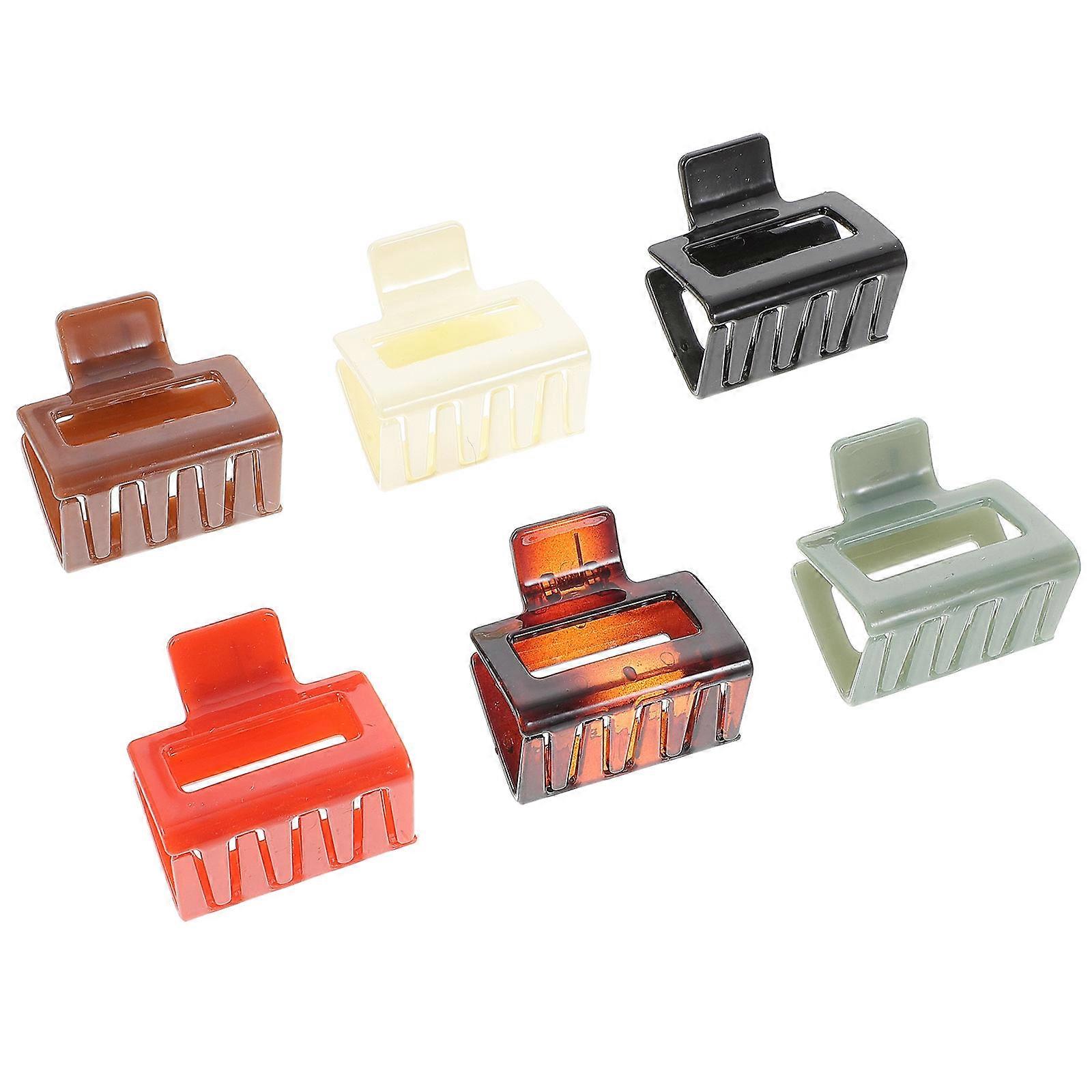 6pcs Small Square Claw Clips for Women – Versatile Hair Accessories for Thick or Thin Hair, Ideal for Daily Use at Home or Salon