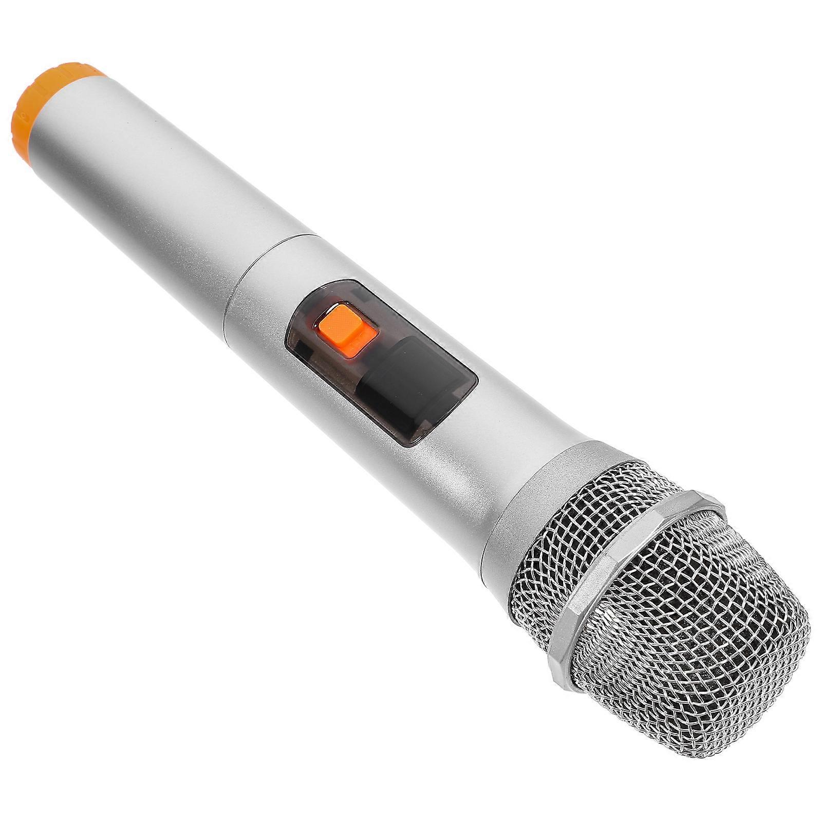 Party Microphone Simulation Portable Communication Skill Development Microphone Prop ABS Material Orange 1Set