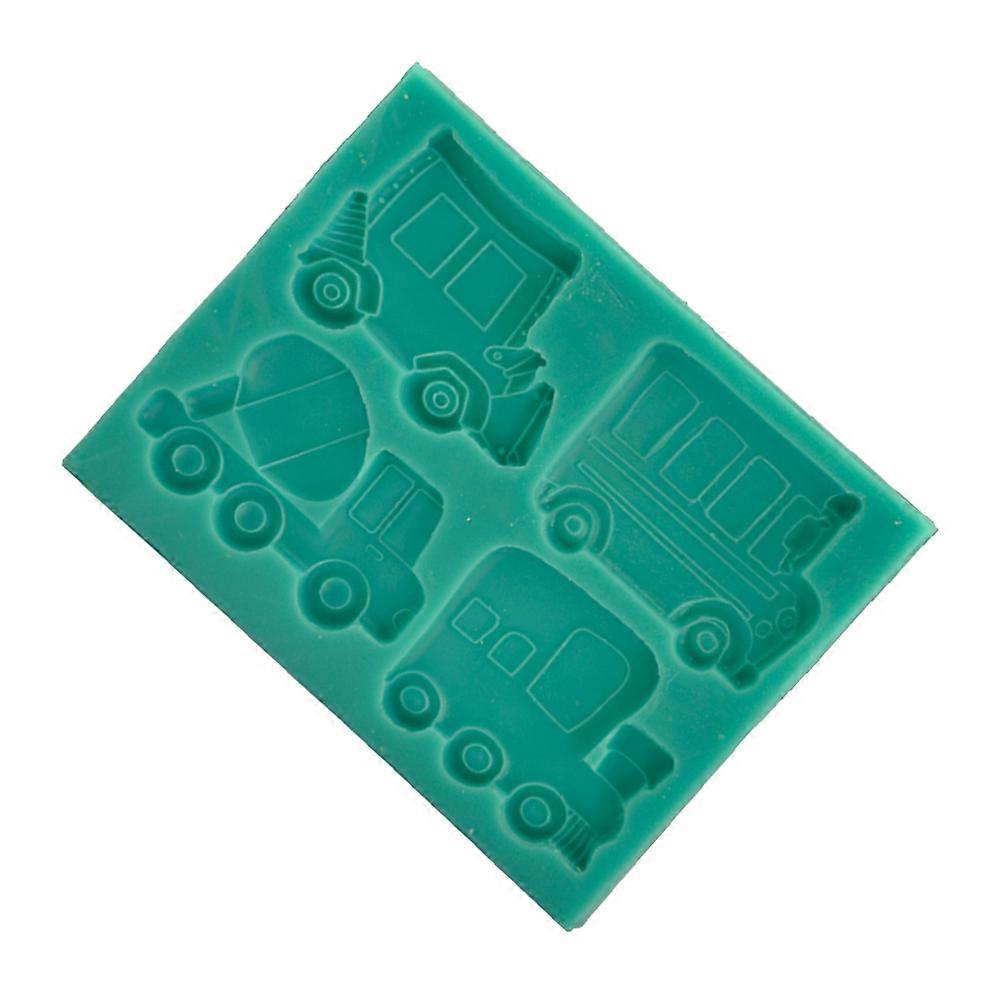 Silicone Cake Pan Baking Mold With Trucks And Shape Ideal For Baking Cakes And Desserts At Home Available In Green Color 1Pack