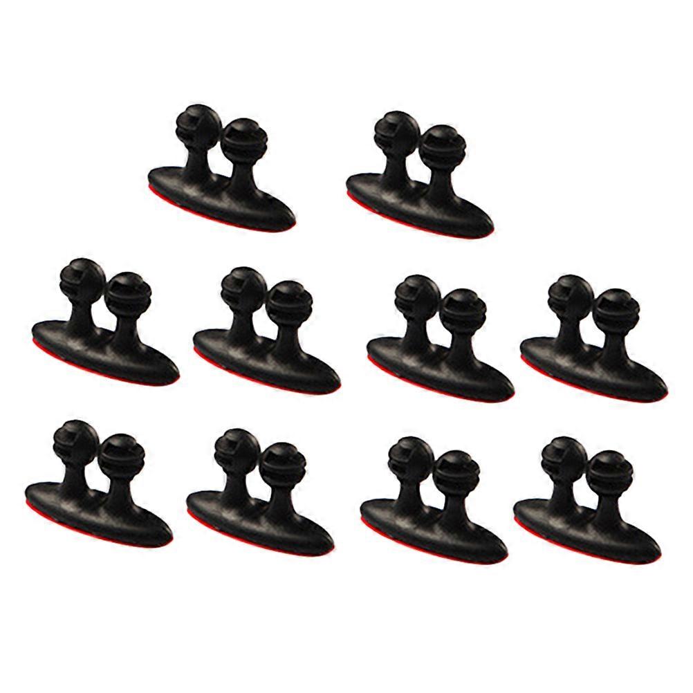 Practical Black Plastic Cable Clips for Home Use Wire Organizer with Compact Design 24 Pieces