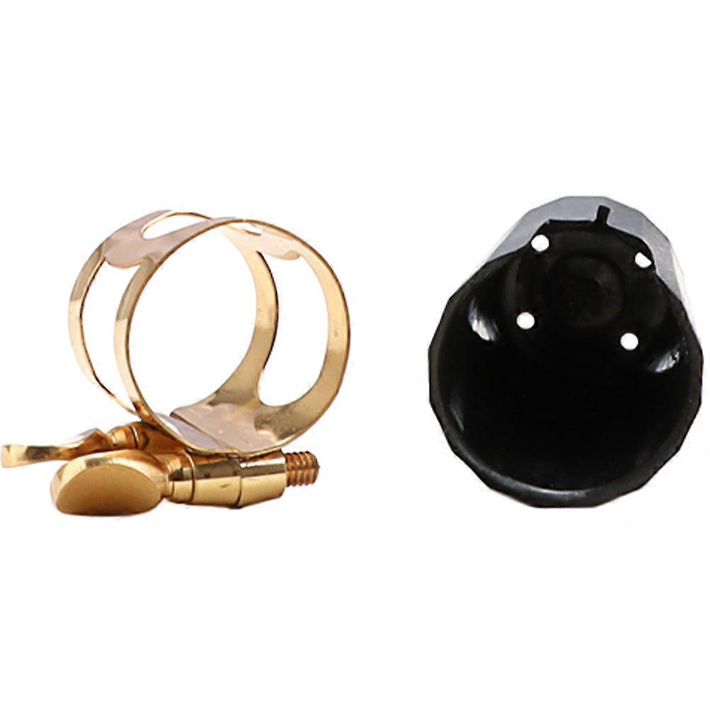 1 Set Alto Saxophone Mouthpiece Cap Clamp Essential Accessory for Wind Instruments, Improves Tone Clarity, Easy to Install, Prevents Moisture Damage