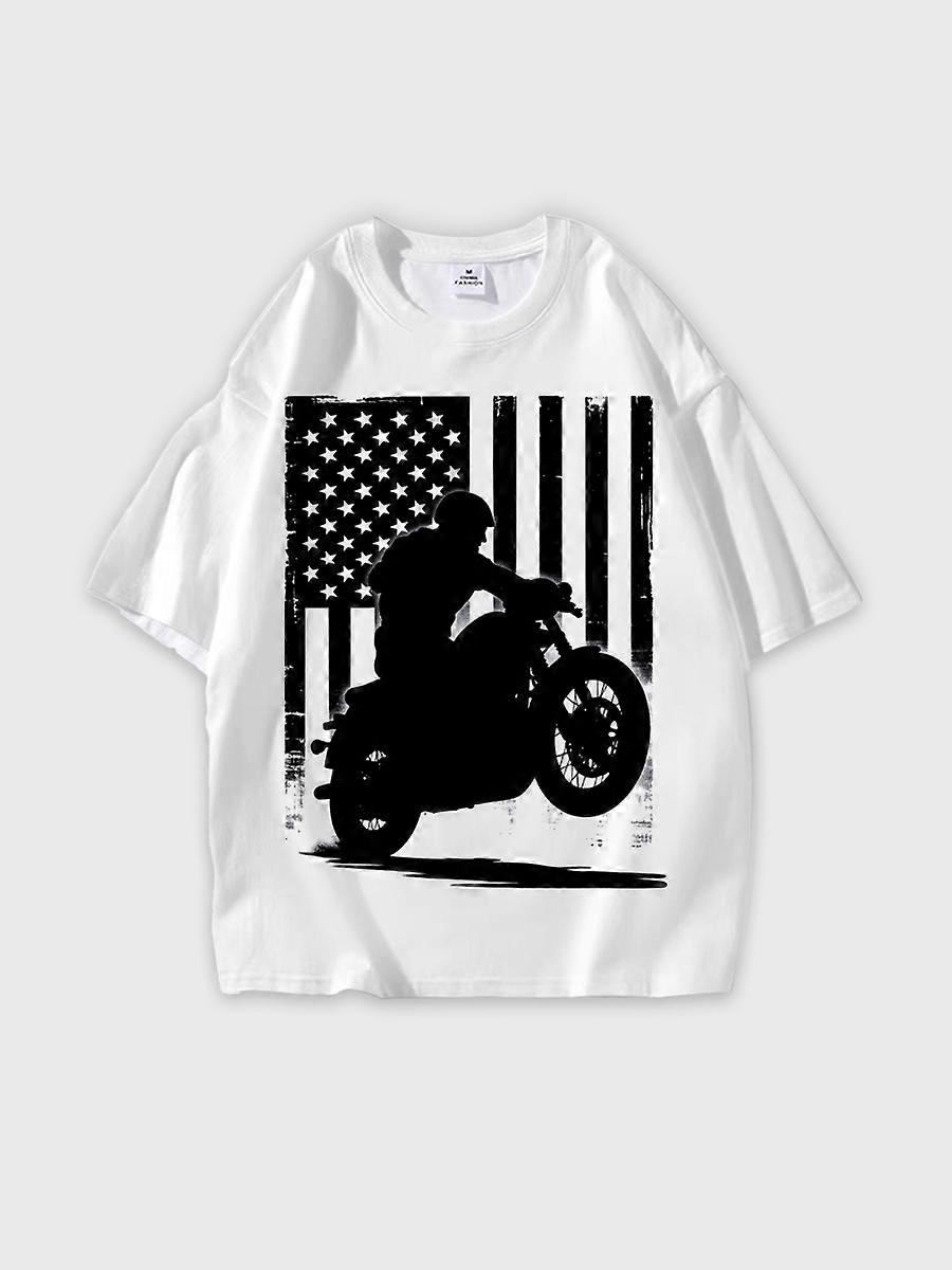 T-shirt round neck Pattern loose short sleeve E513