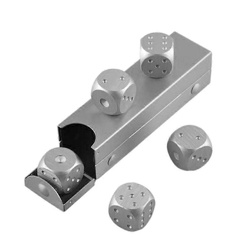 Aluminum Alloy Metal Dices Set Whisky Reusable Ice Cubes Dice Keep Wine Chilling Poker Party Dice Accessories with Storage Box
