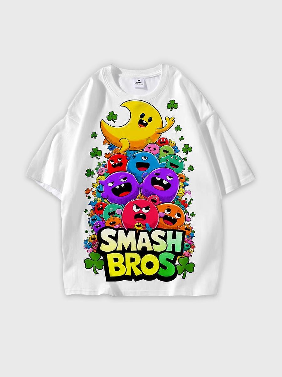 T-shirt round neck Pattern loose short sleeve B1721