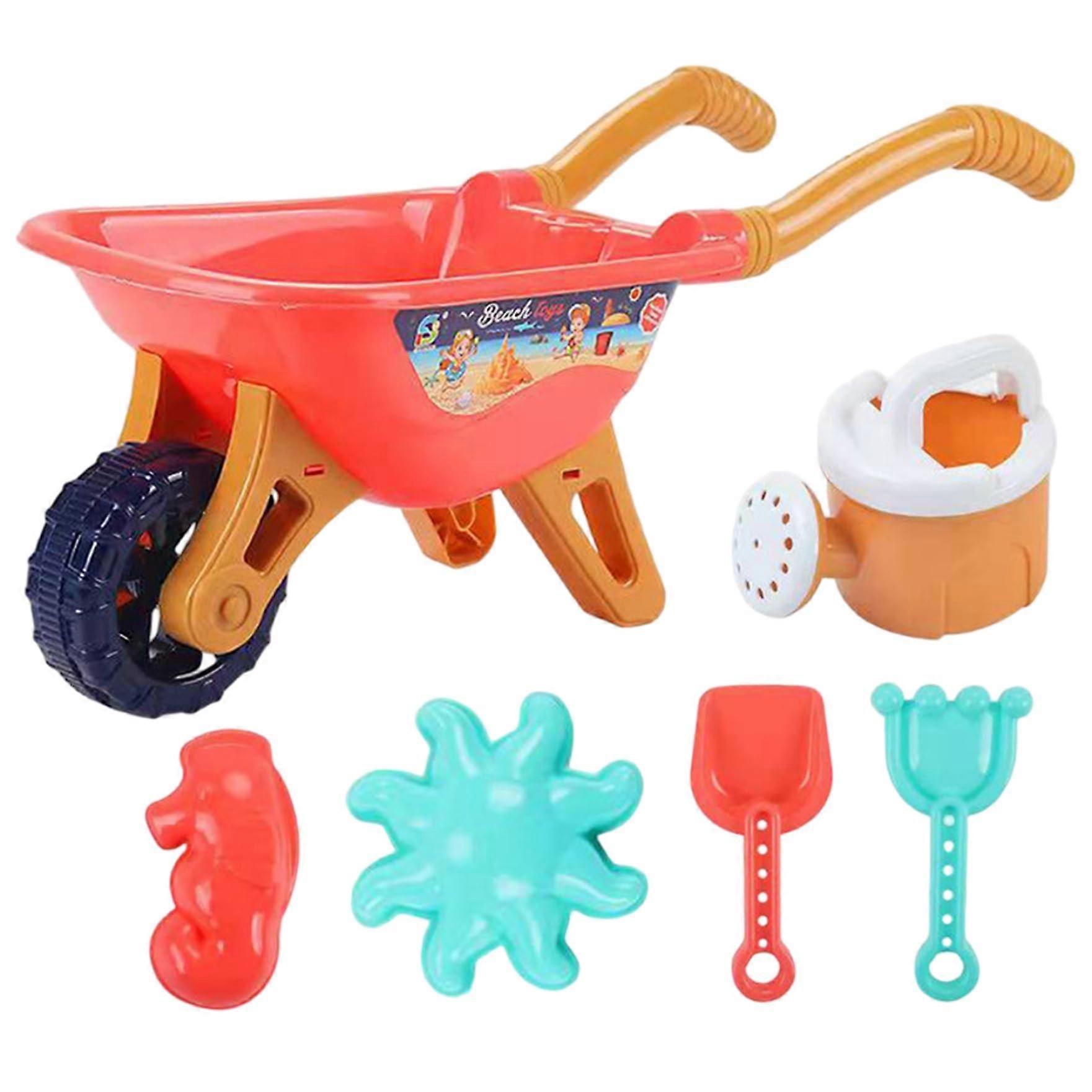 Beach Toy Set, 6PCS Sandbox Toys Including Cart Style2