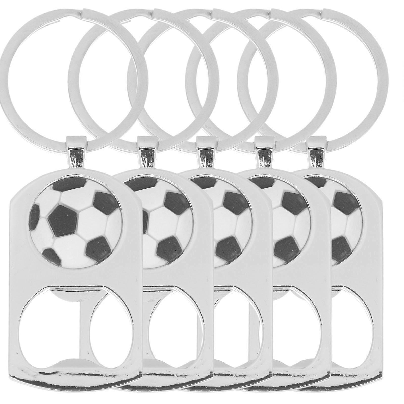 Metal Football Key Pendants Practical Home Use 5Pcs
